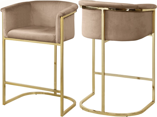 Donatella Velvet Counter Stool - Furniture Depot