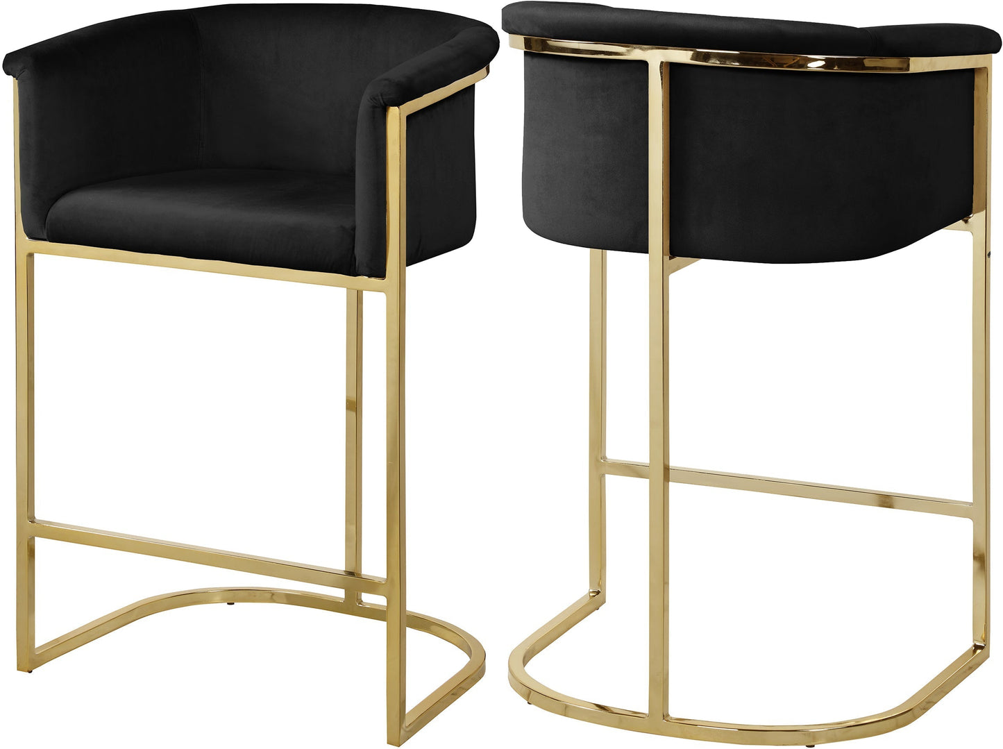 Donatella Velvet Counter Stool - Furniture Depot