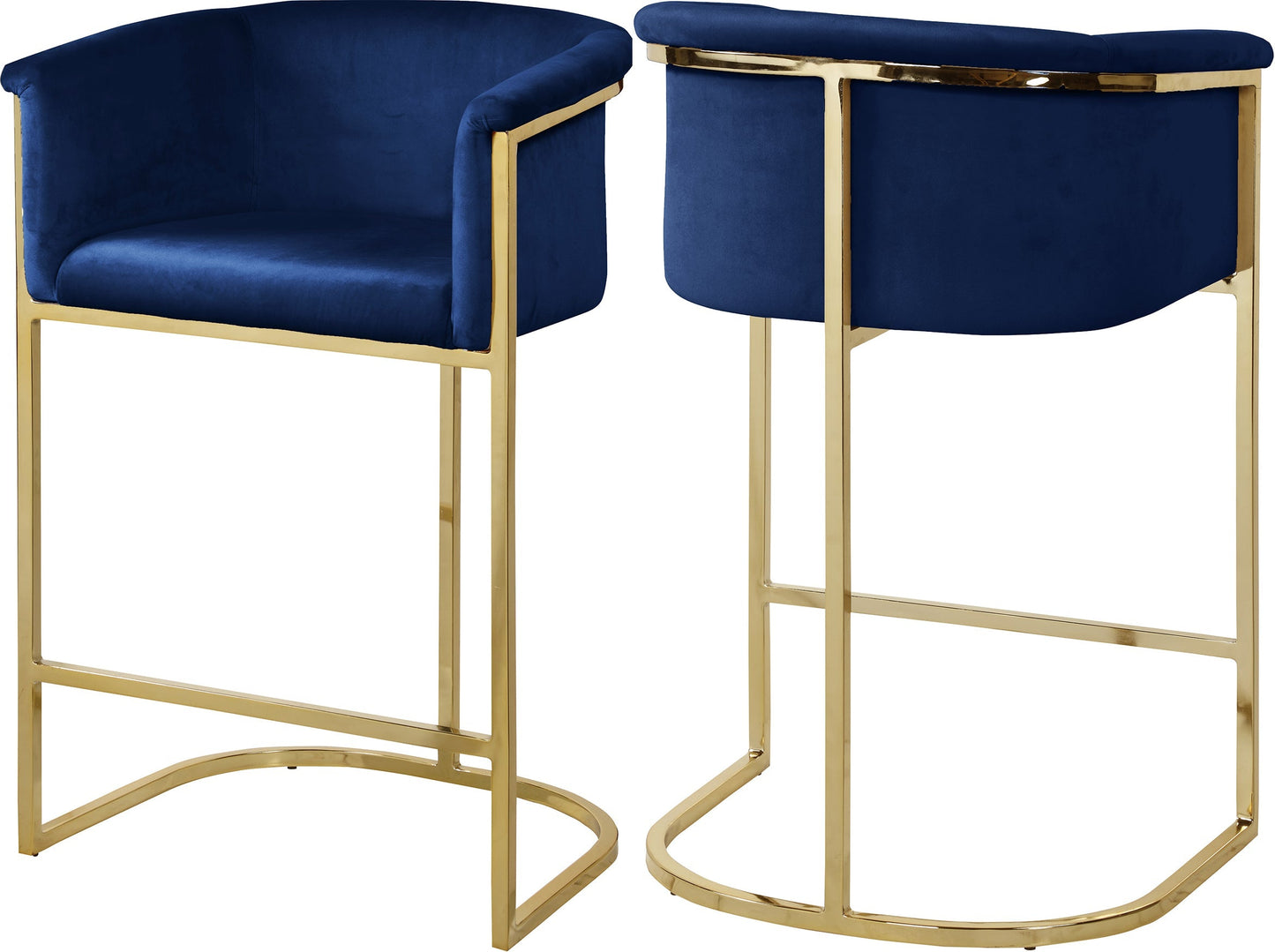 Donatella Velvet Counter Stool - Furniture Depot