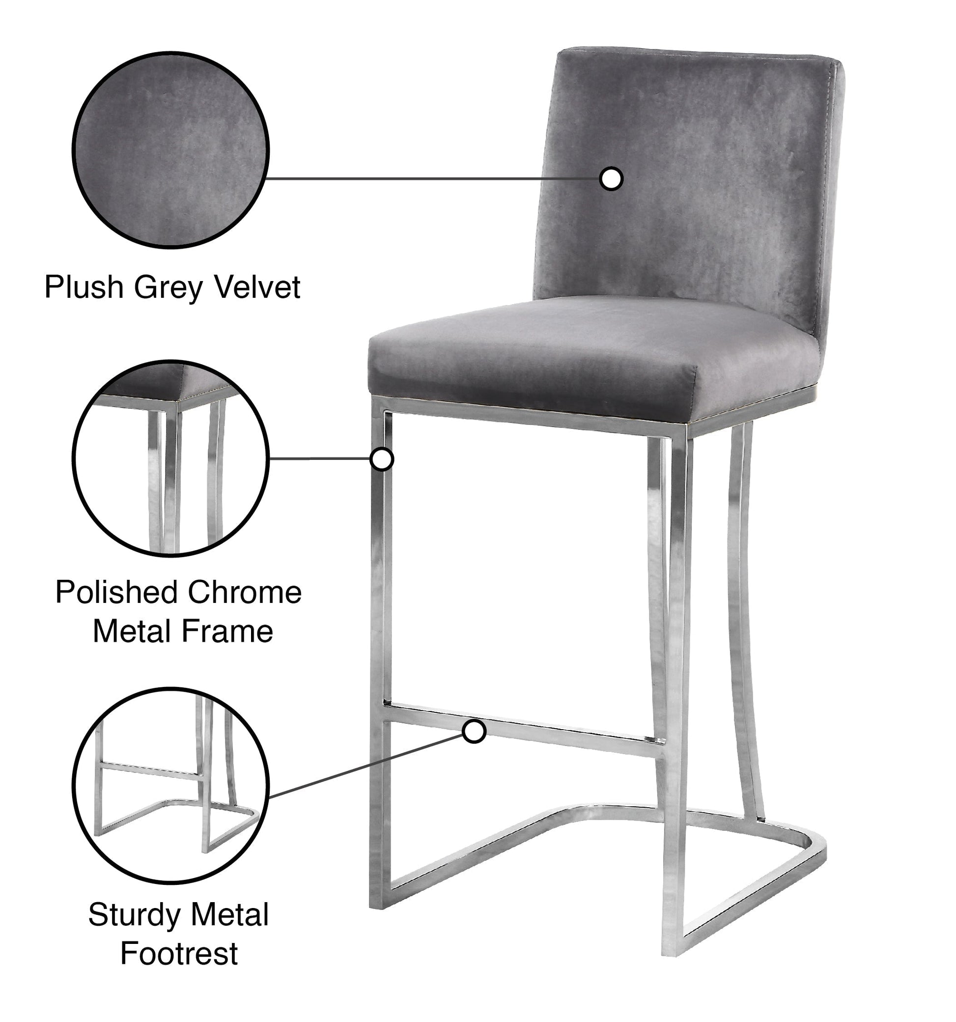 Heidi Velvet Stool - Furniture Depot