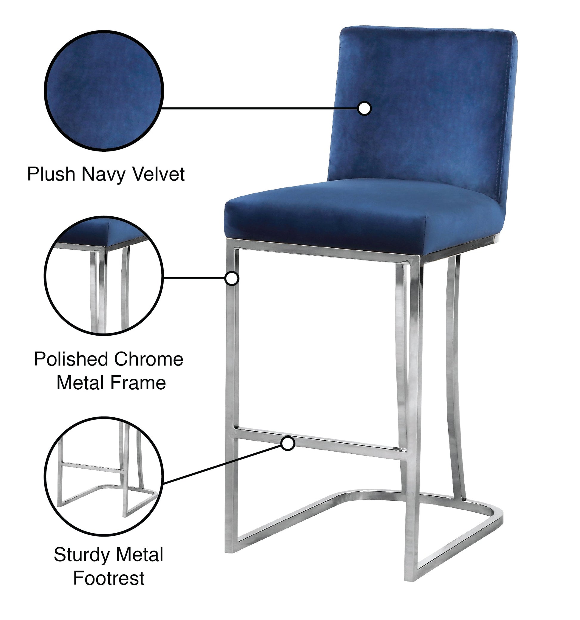 Heidi Velvet Stool - Furniture Depot