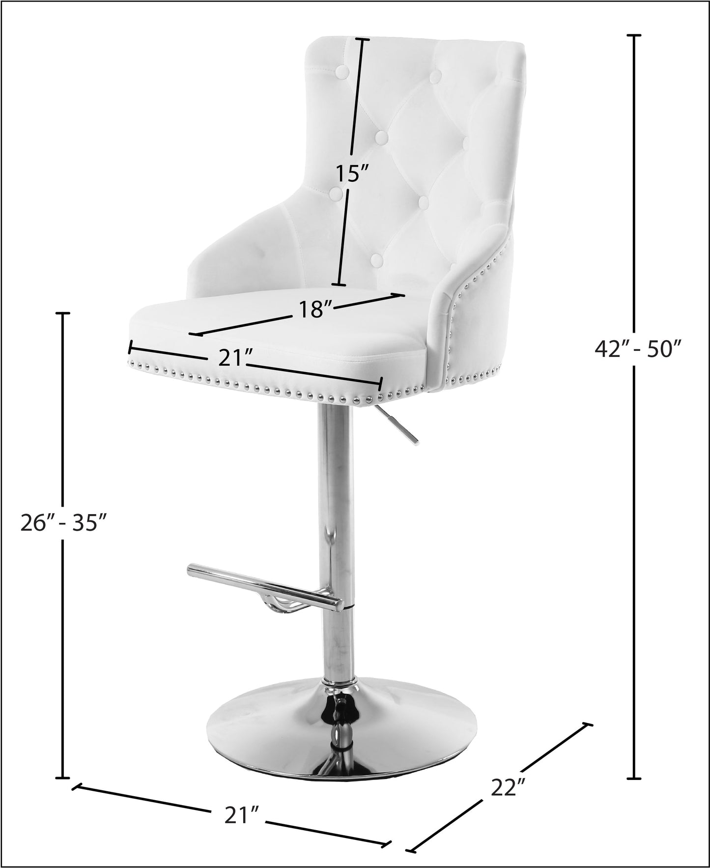 Claude Velvet Adjustable Stool - Furniture Depot (7679015158008)