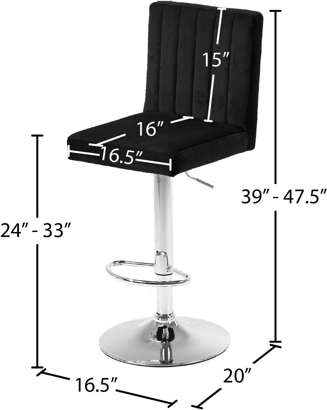Joel Velvet Adjustable Stool - Furniture Depot (7679015223544)