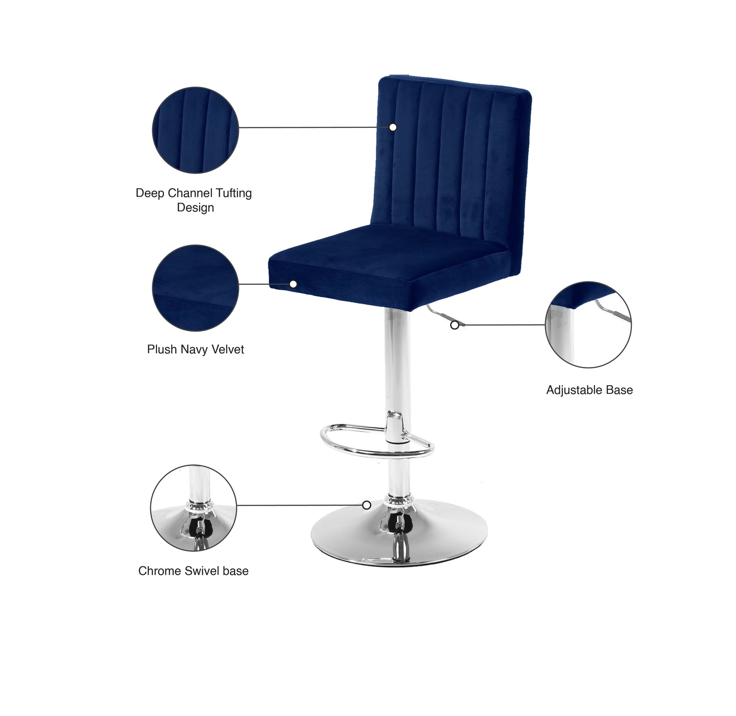 Joel Velvet Adjustable Stool - Furniture Depot (7679015223544)