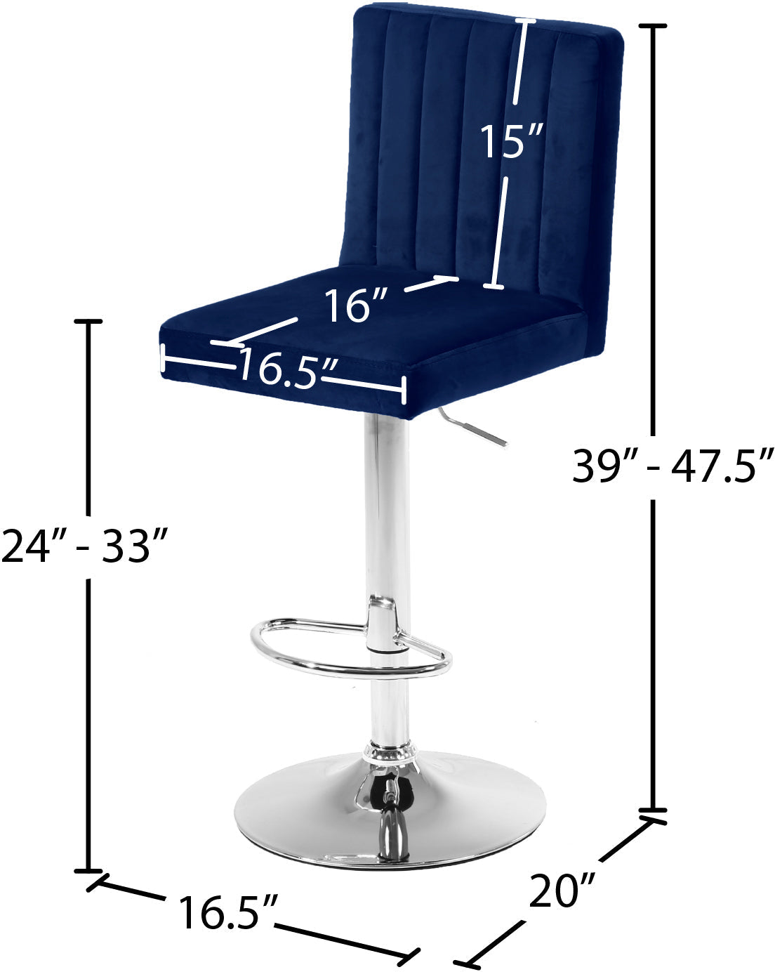 Joel Velvet Adjustable Stool - Furniture Depot (7679015223544)