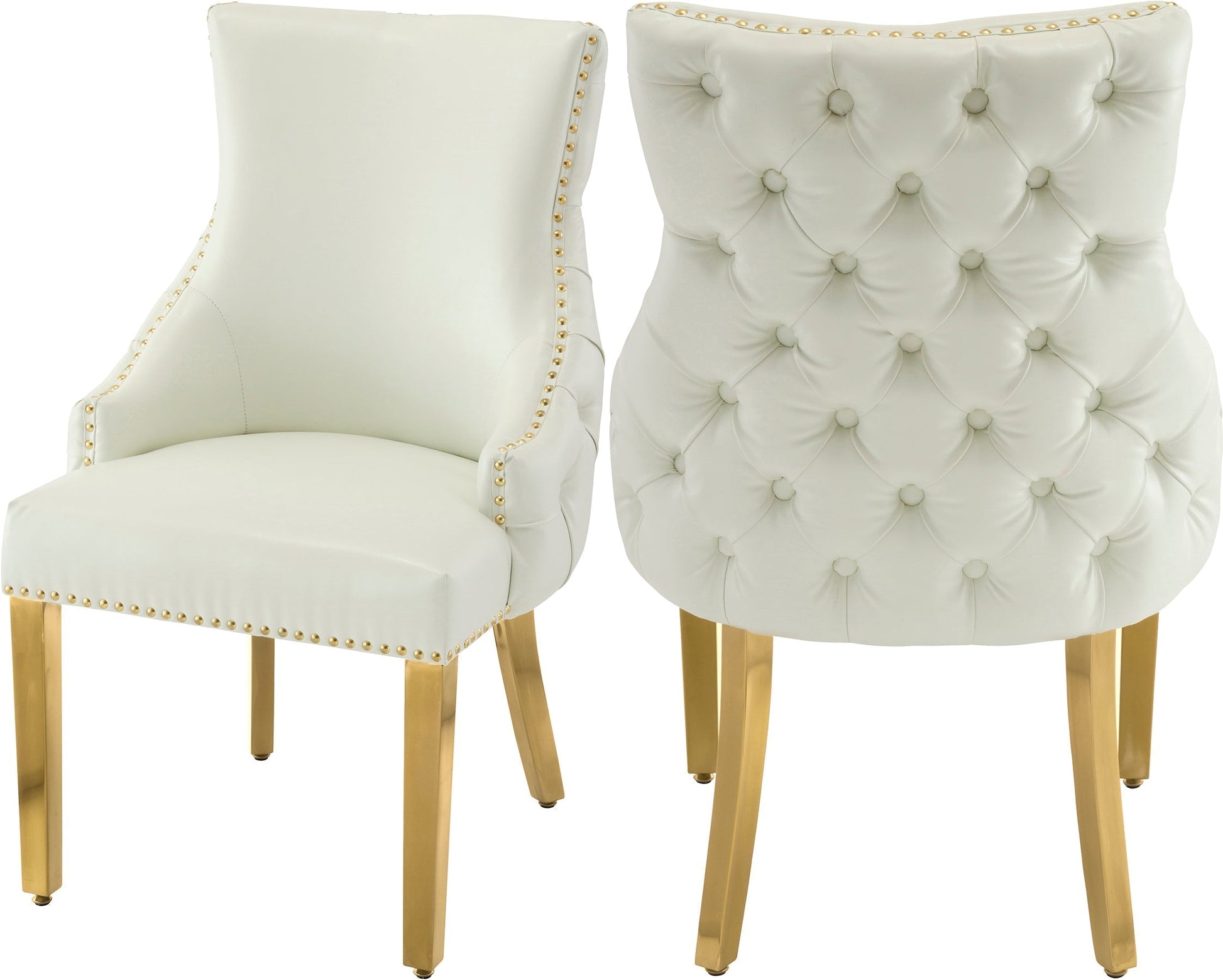 Tuft White Faux Leather Dining Chair - Furniture Depot (7679015780600)