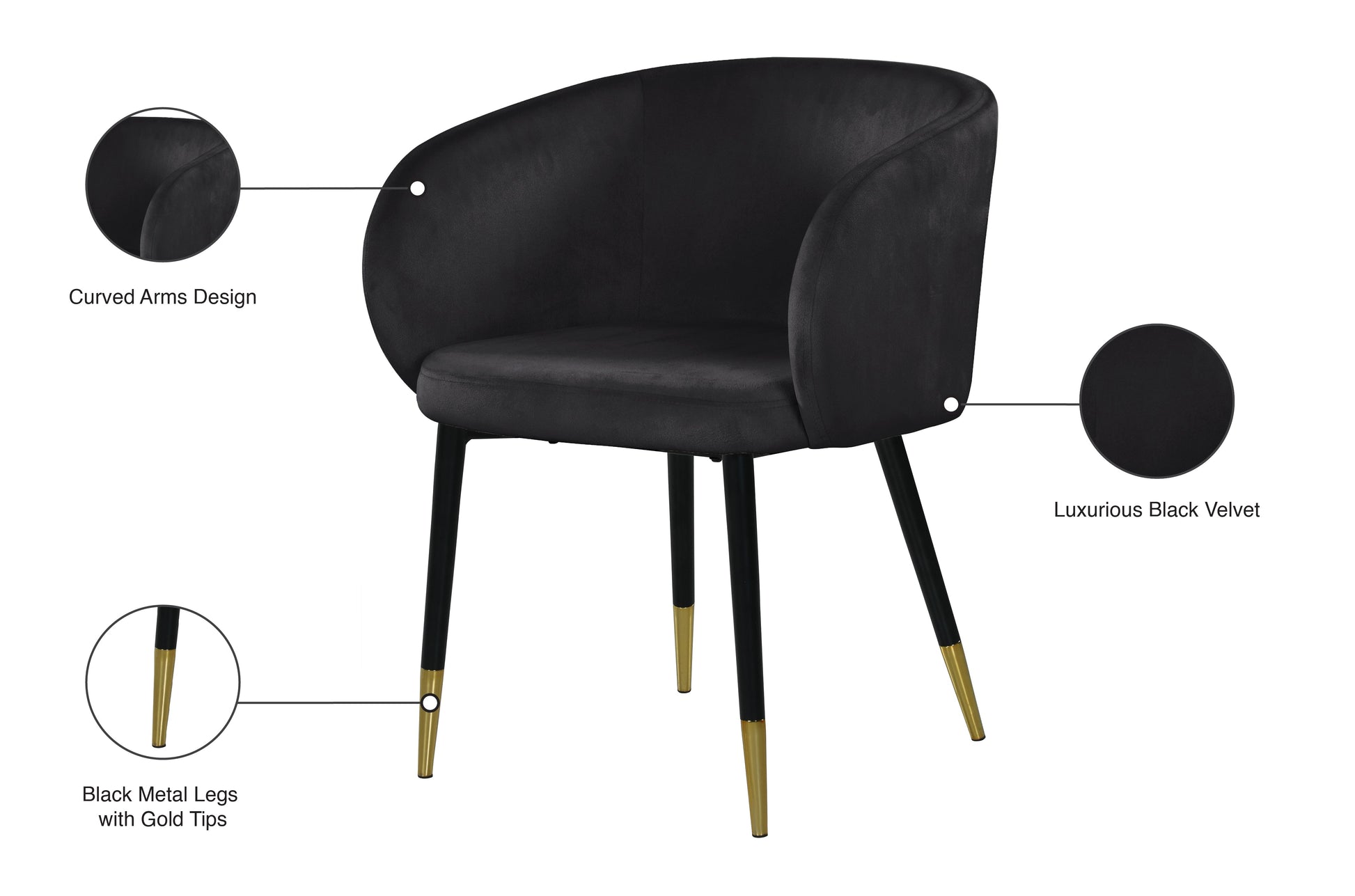 Louise Velvet Dining Chair - Furniture Depot