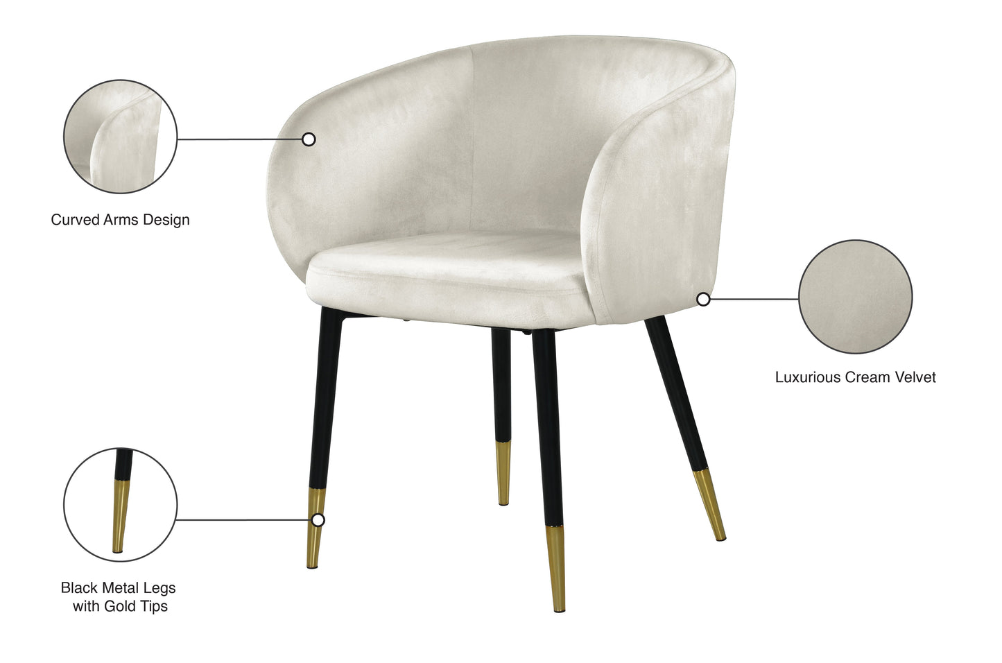 Louise Velvet Dining Chair - Furniture Depot