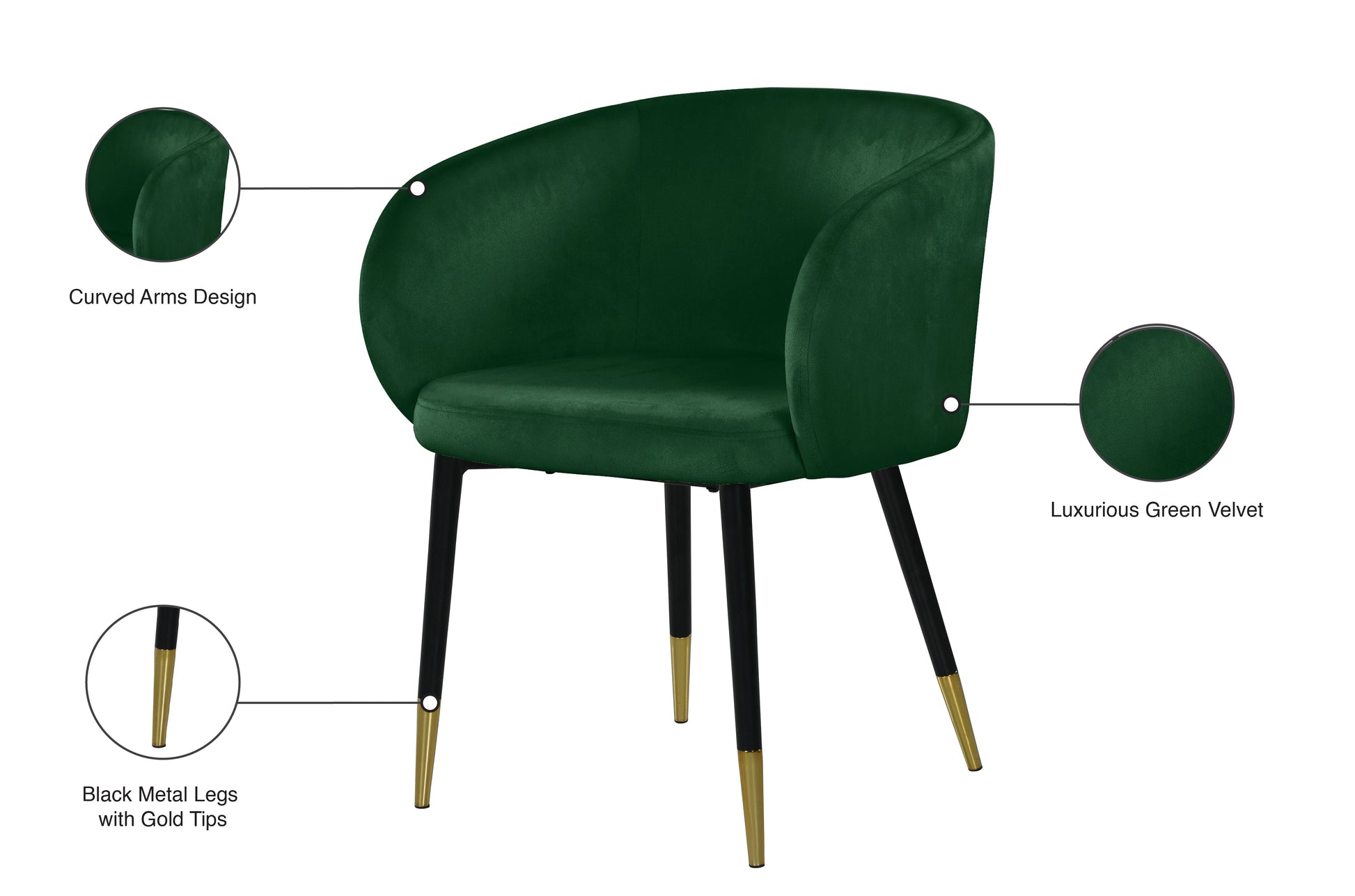 Louise Velvet Dining Chair - Furniture Depot