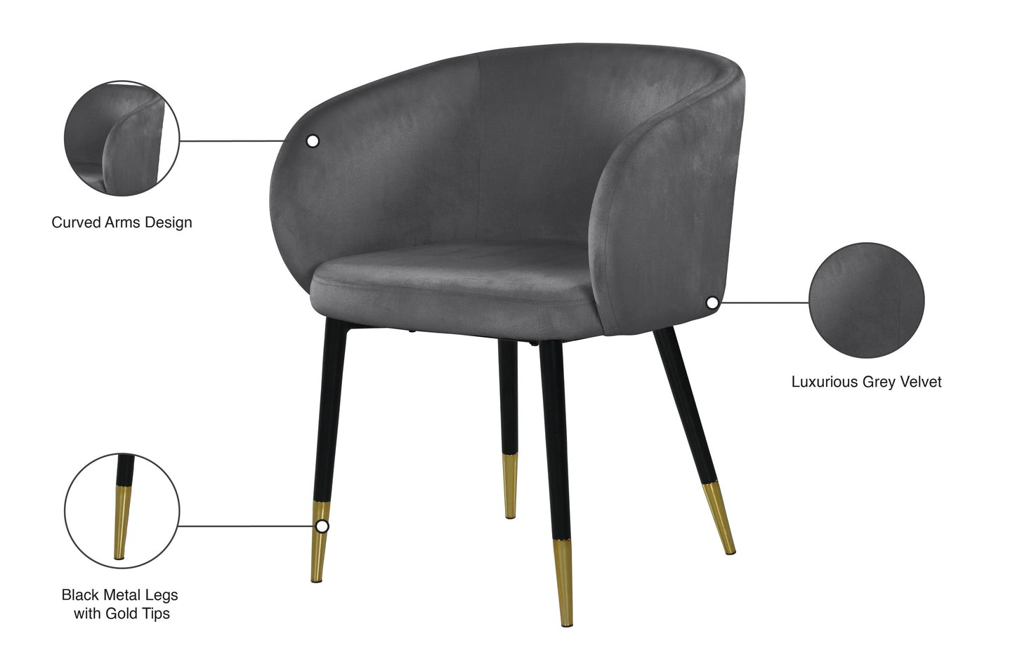 Louise Velvet Dining Chair - Furniture Depot