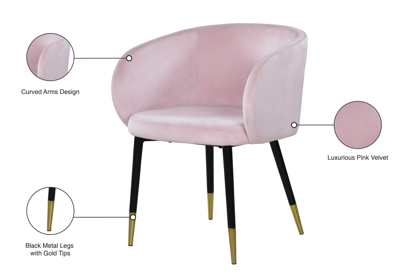 Louise Velvet Dining Chair - Furniture Depot