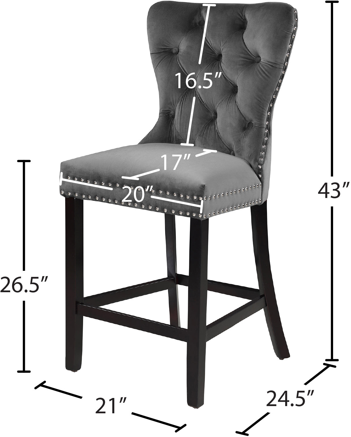 Nikki Velvet Stool - Furniture Depot