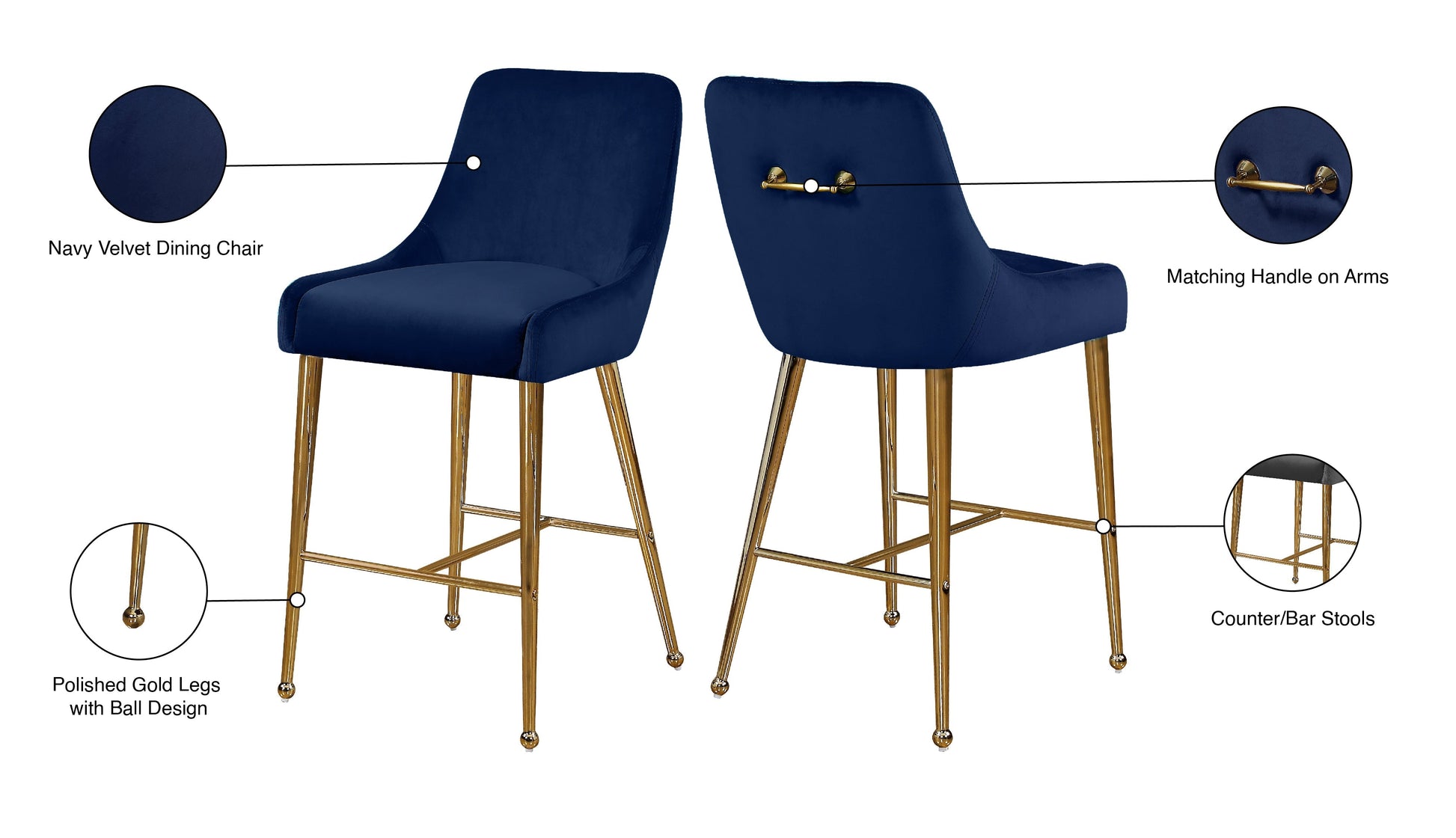Owen Velvet Stool - Furniture Depot