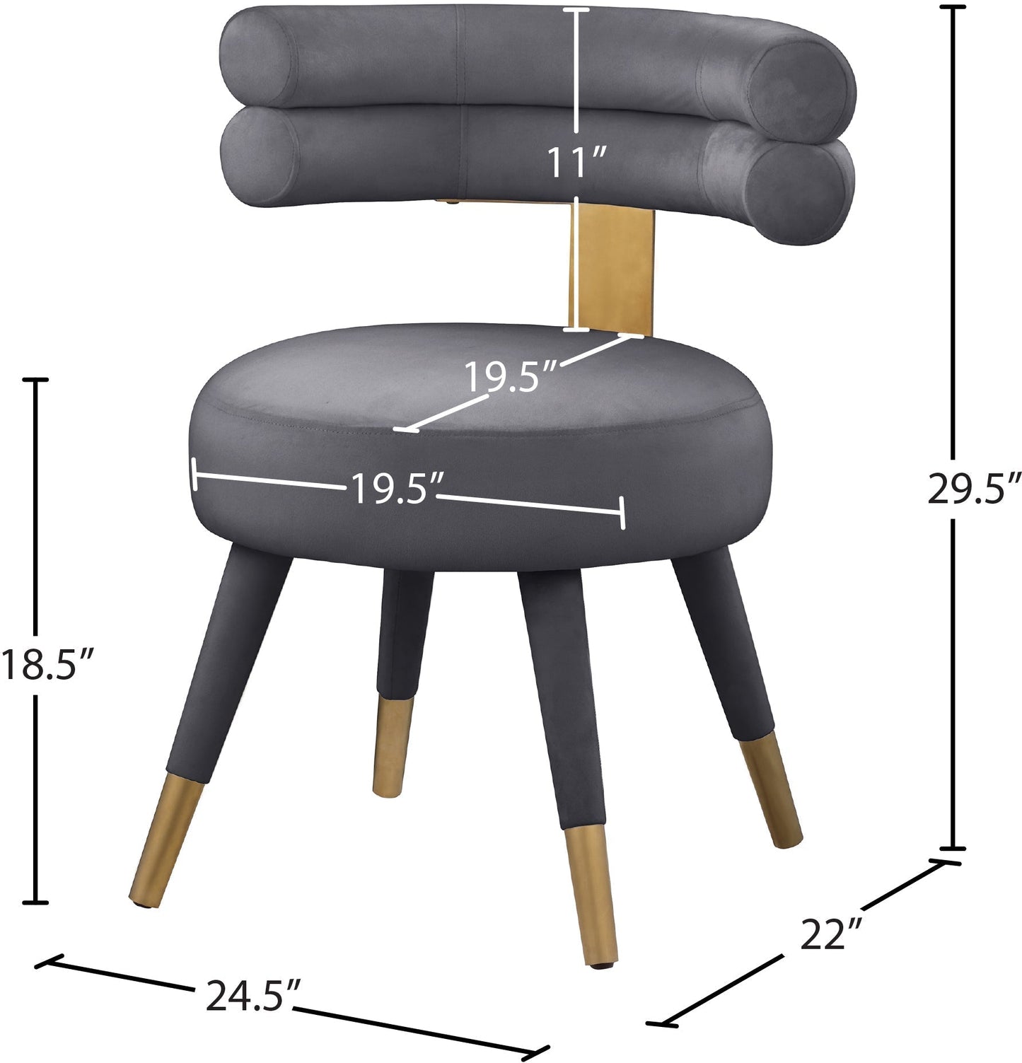 Fitzroy Velvet Dining Chair - Furniture Depot