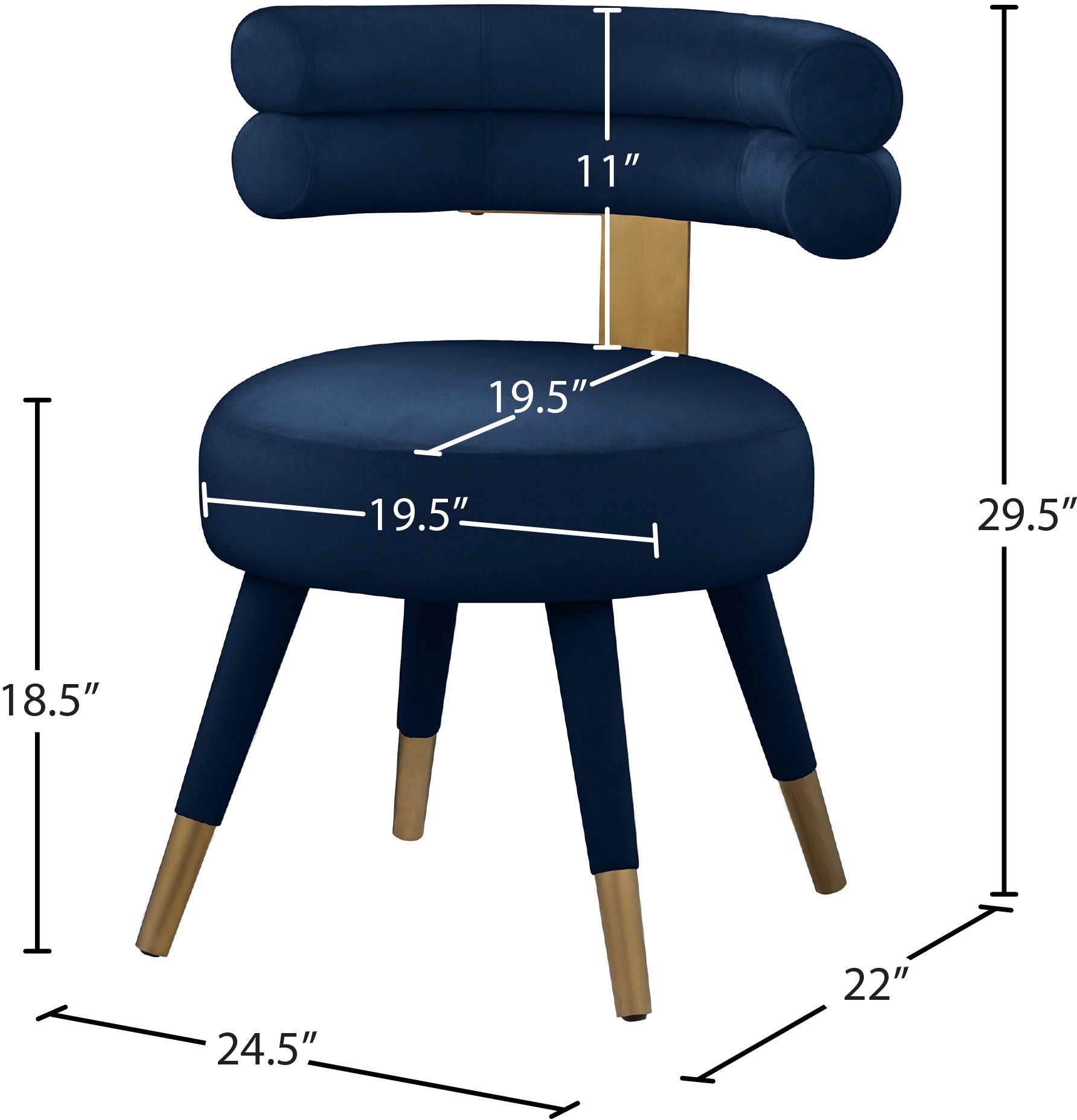 Fitzroy Velvet Dining Chair - Furniture Depot