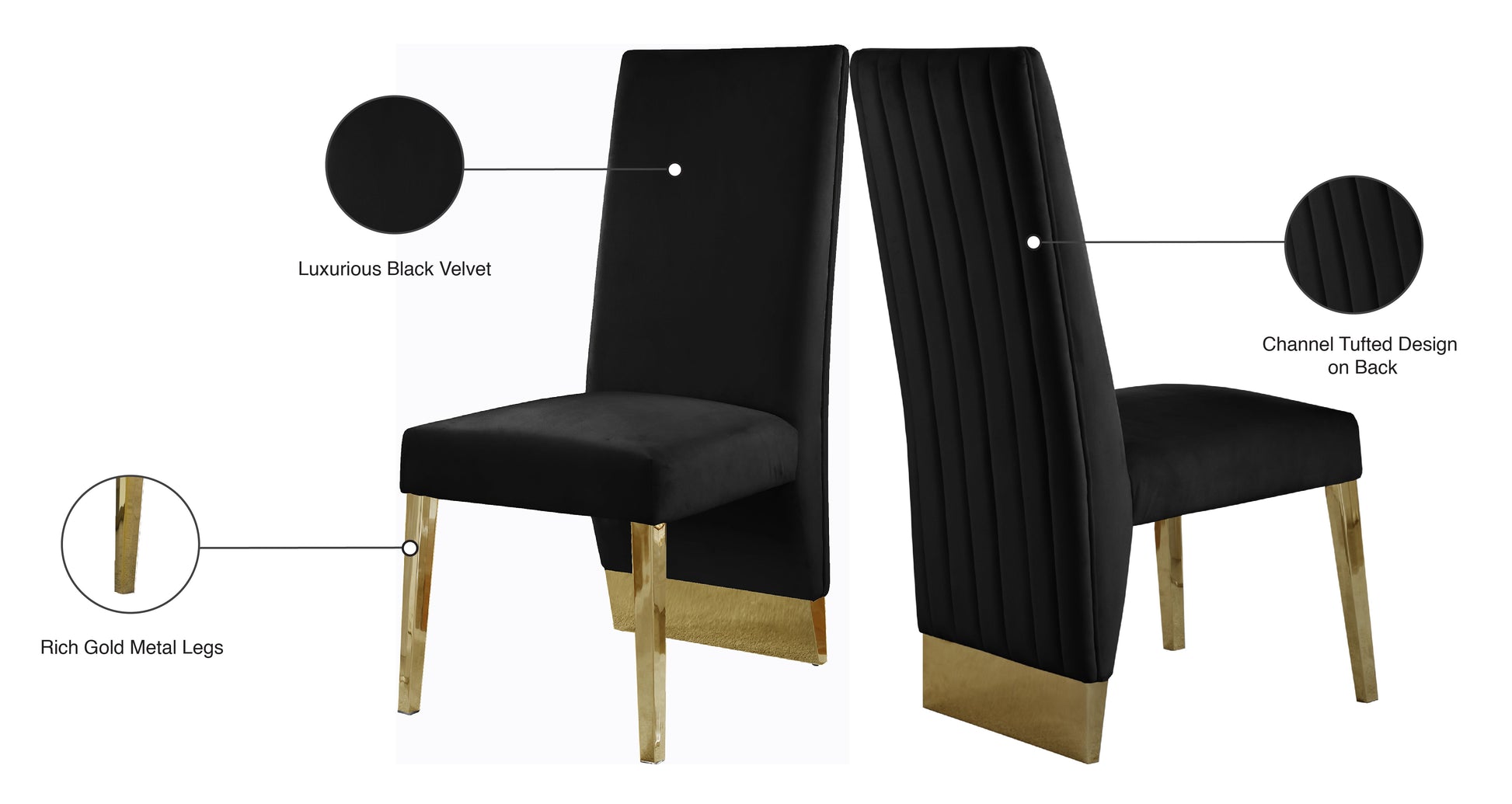 Porsha Velvet Dining Chair - Furniture Depot