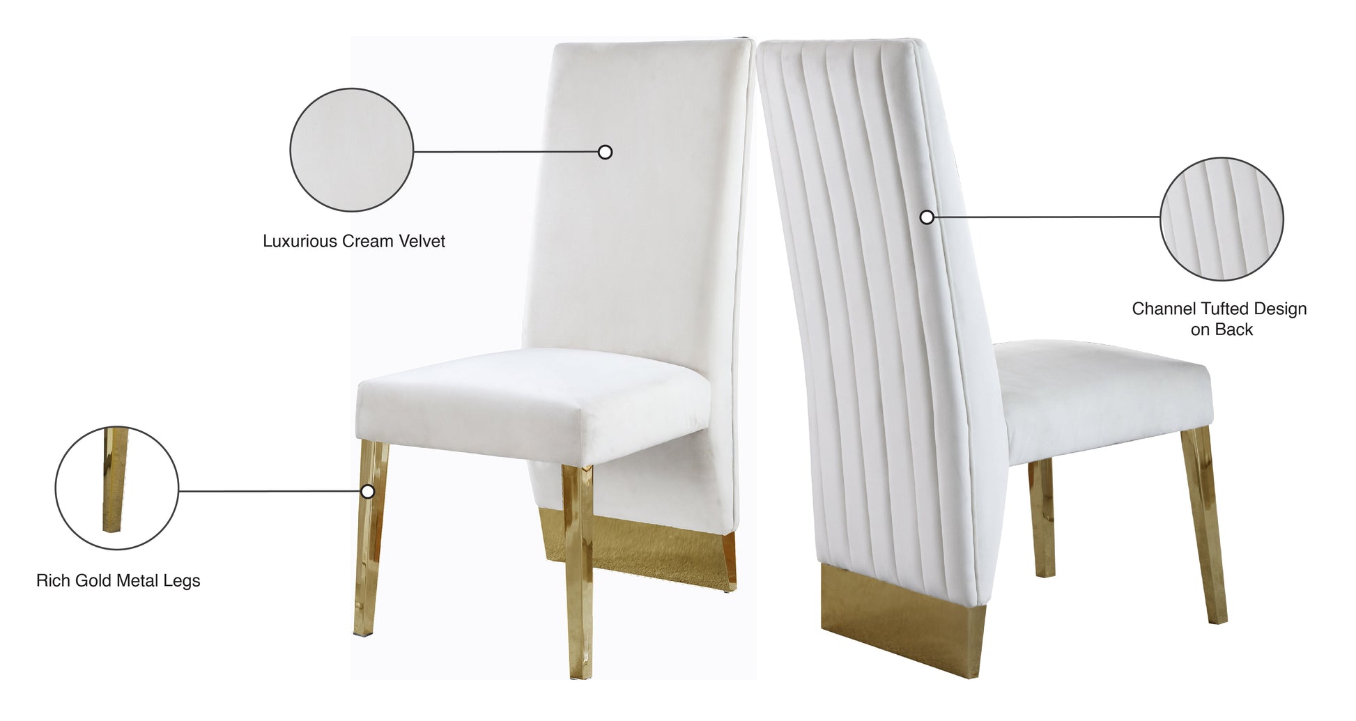 Porsha Velvet Dining Chair - Furniture Depot