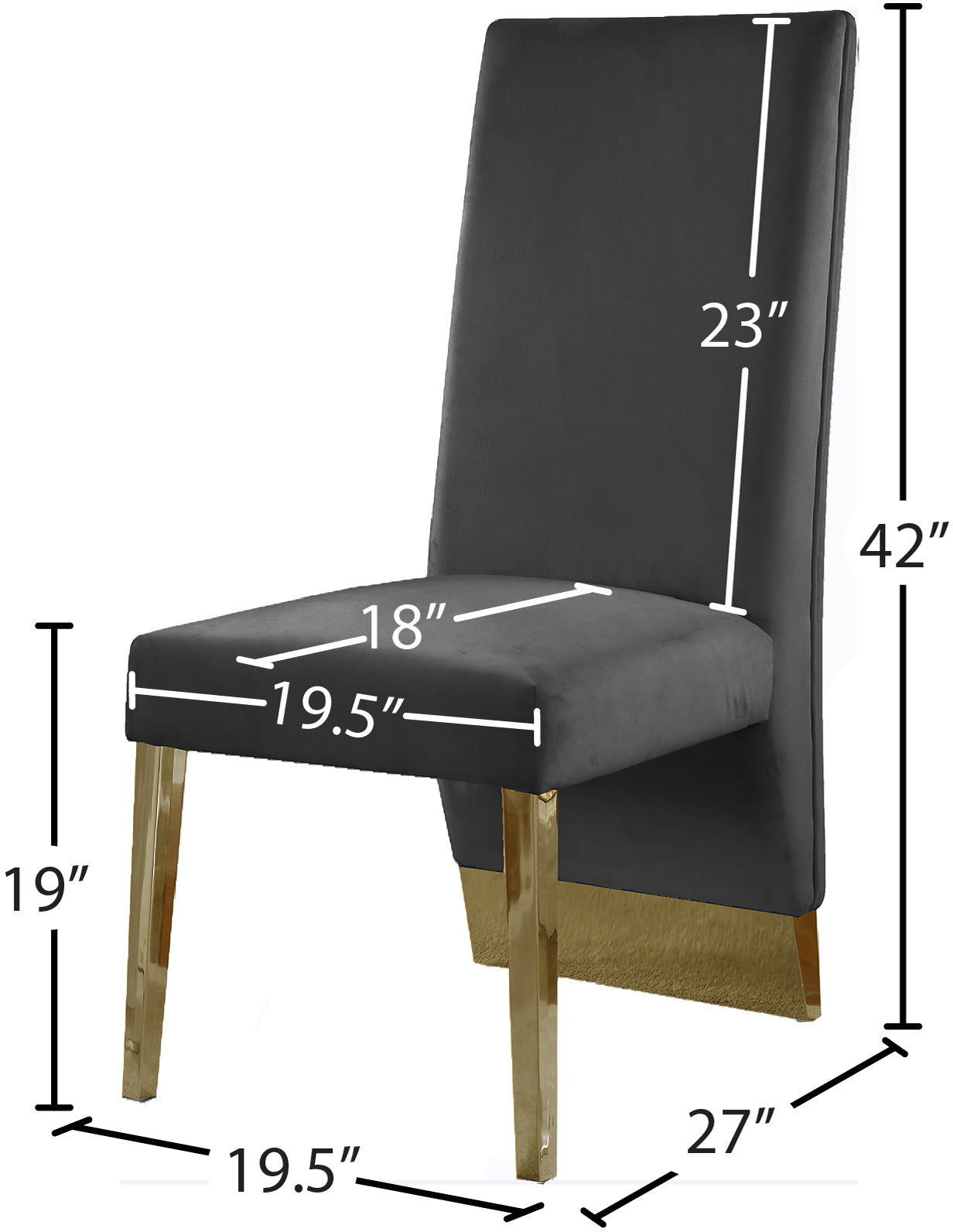 Porsha Velvet Dining Chair - Furniture Depot