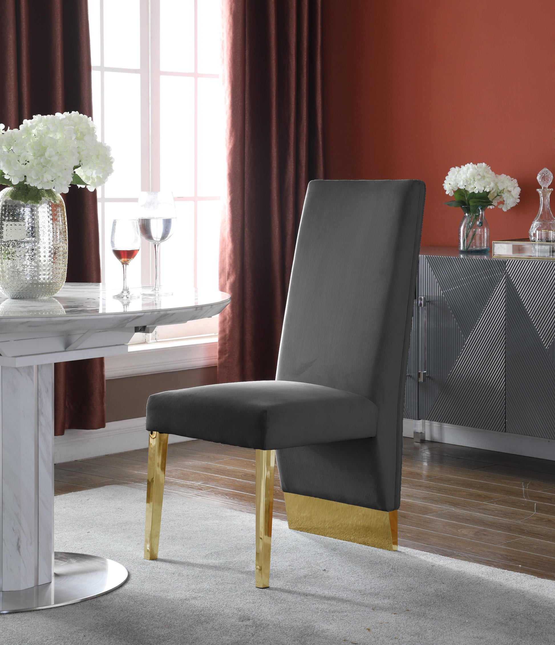 Porsha Velvet Dining Chair - Furniture Depot