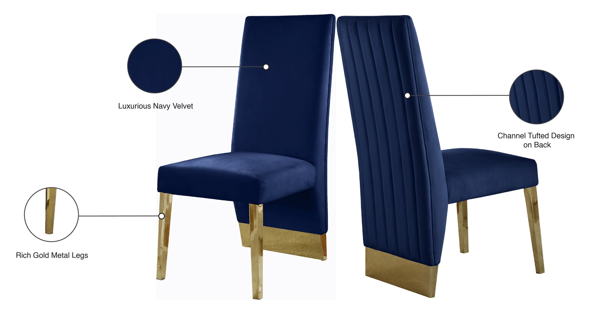 Porsha Velvet Dining Chair - Furniture Depot