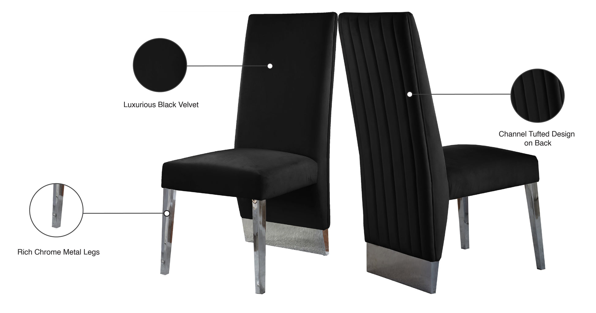 Porsha Velvet Dining Chair - Furniture Depot