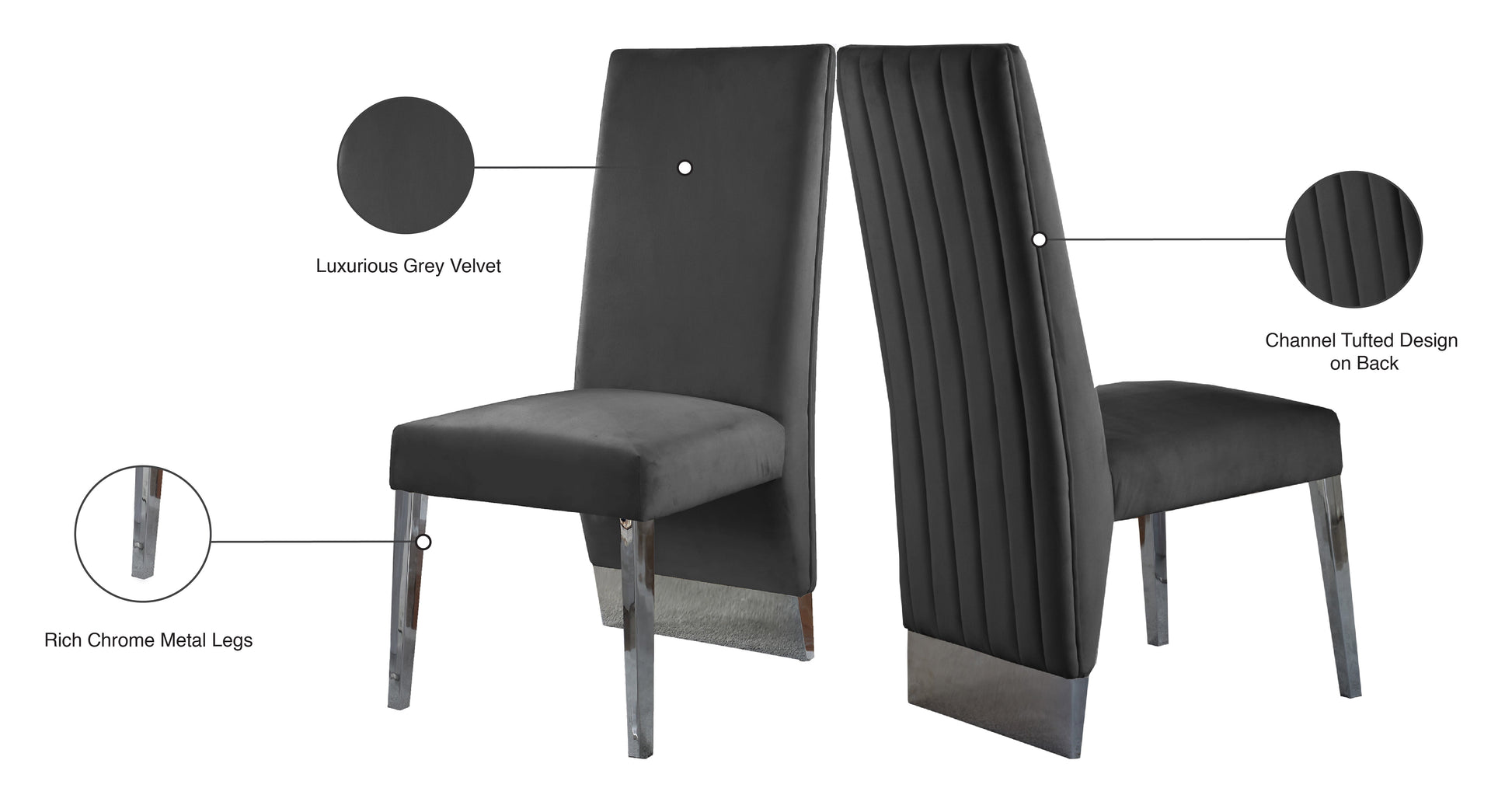 Porsha Velvet Dining Chair - Furniture Depot