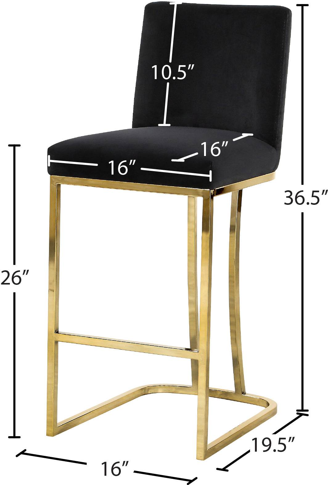 Heidi Velvet Stool - Furniture Depot