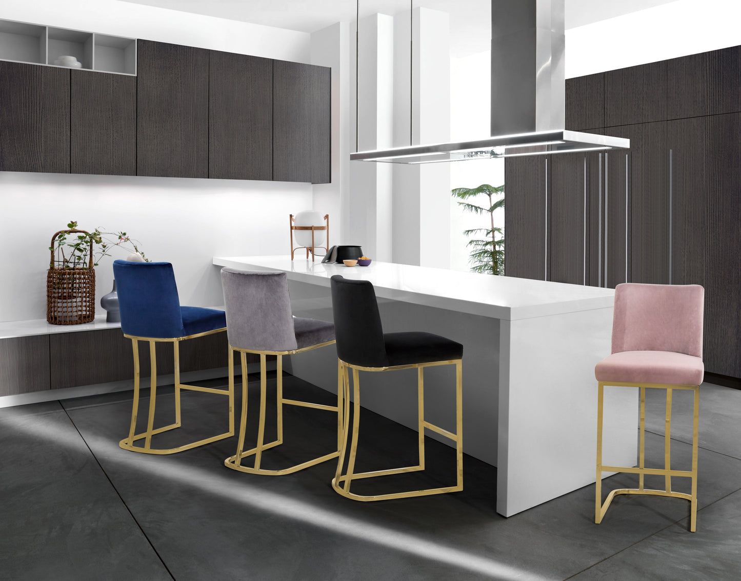 Heidi Velvet Stool - Furniture Depot