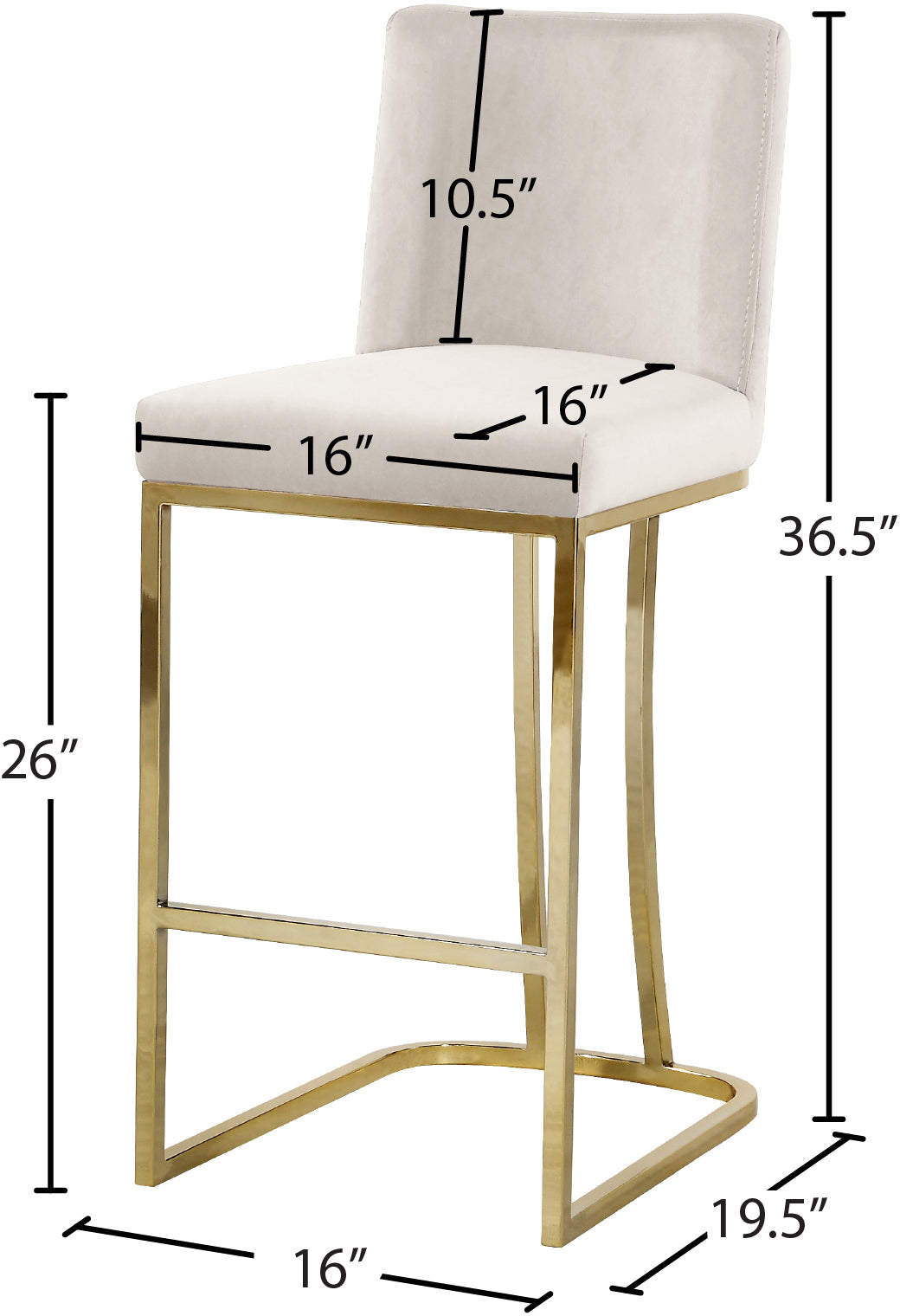 Heidi Velvet Stool - Furniture Depot