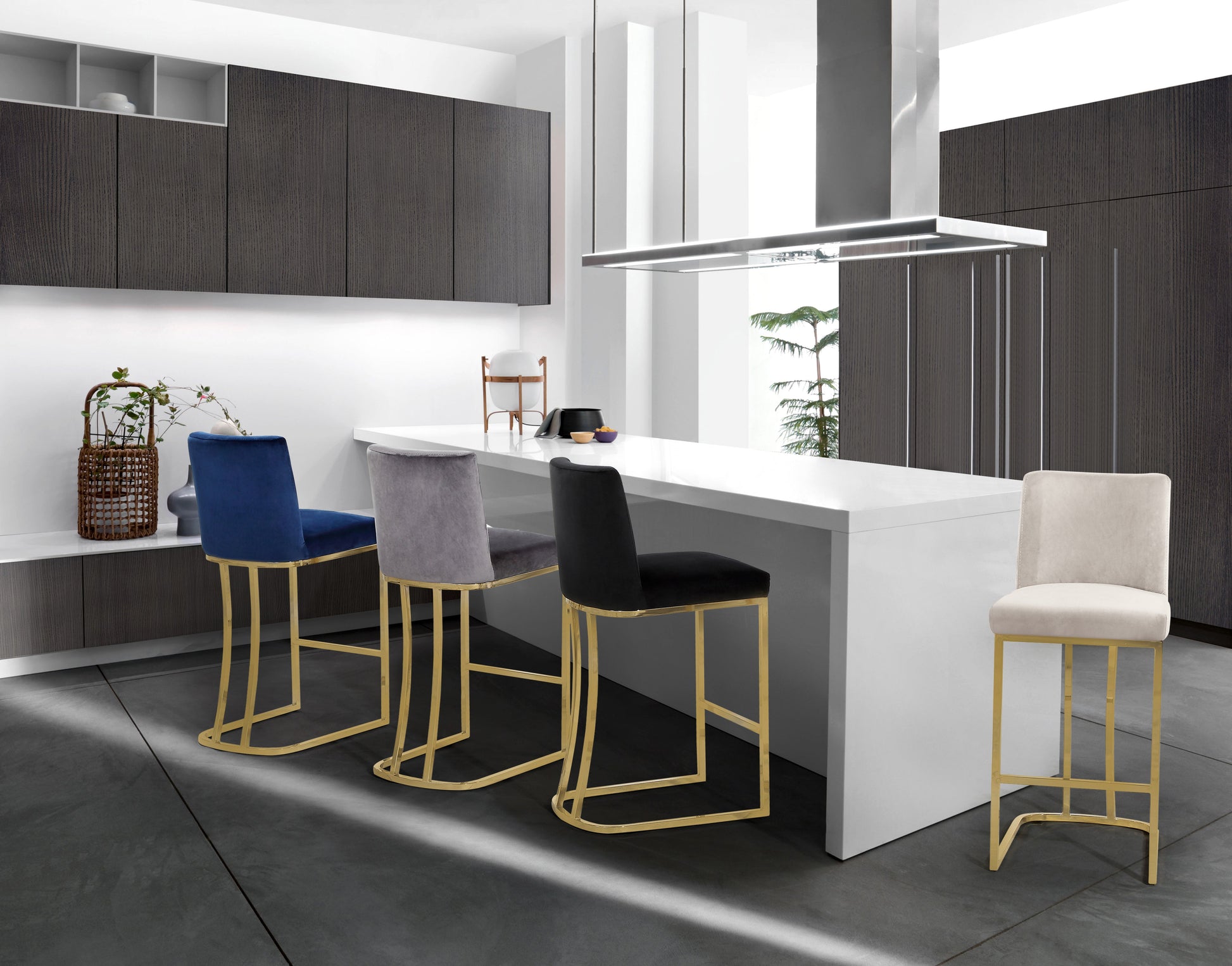 Heidi Velvet Stool - Furniture Depot