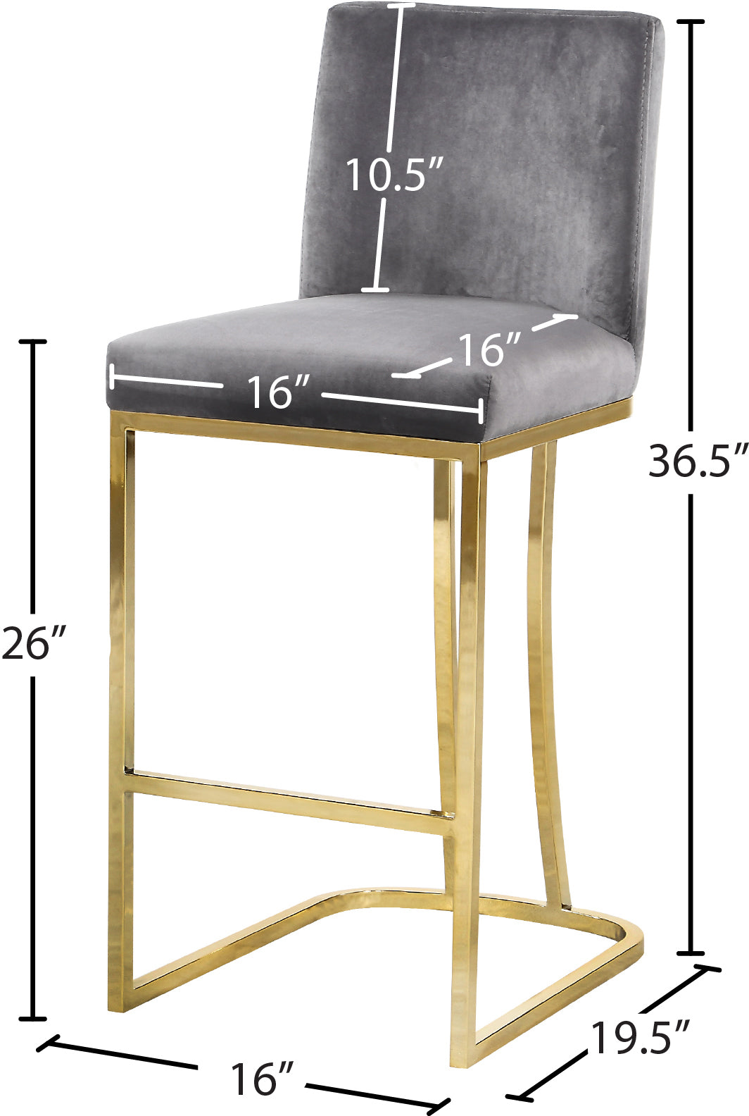 Heidi Velvet Stool - Furniture Depot
