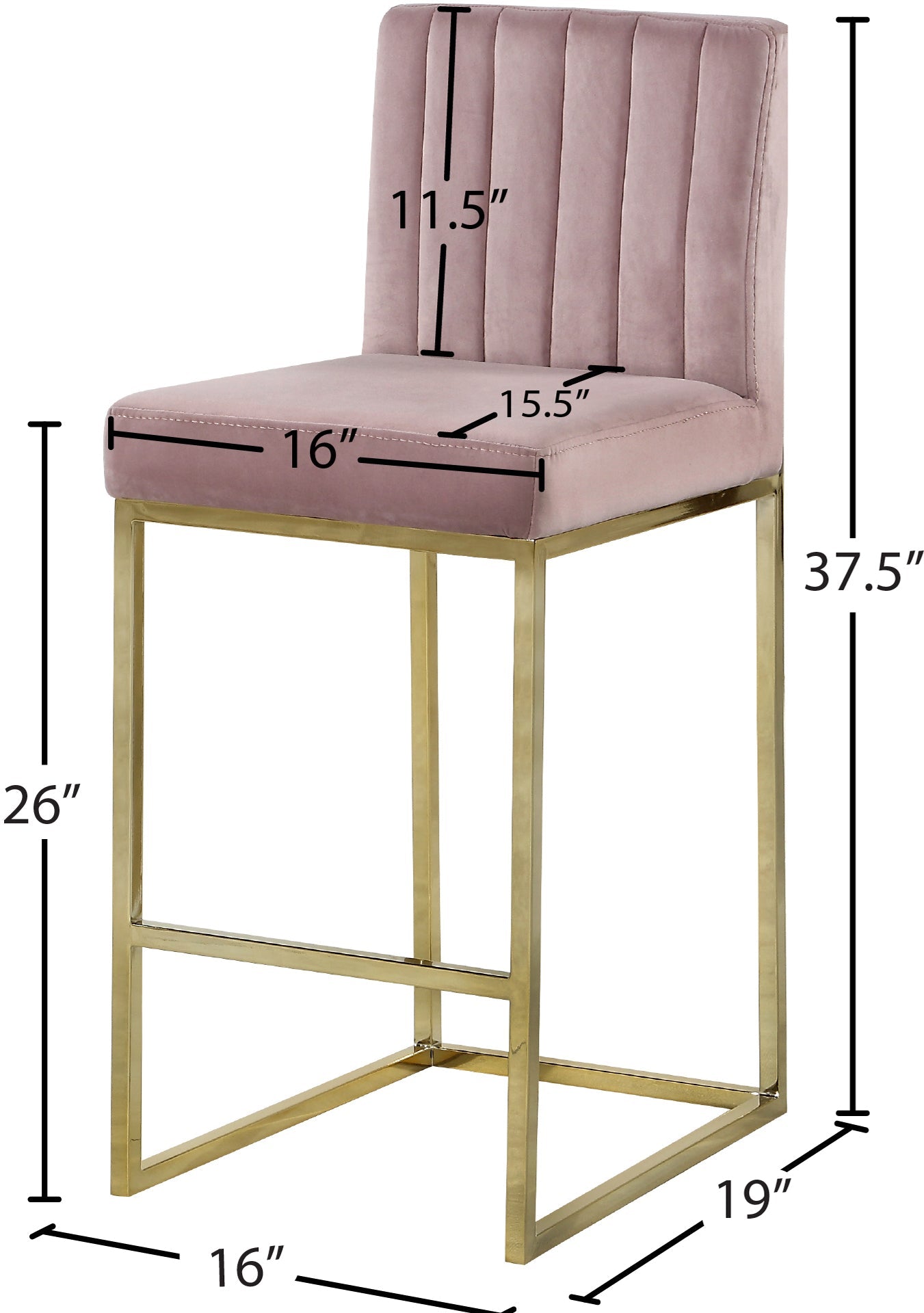 Giselle Velvet Stool - Furniture Depot