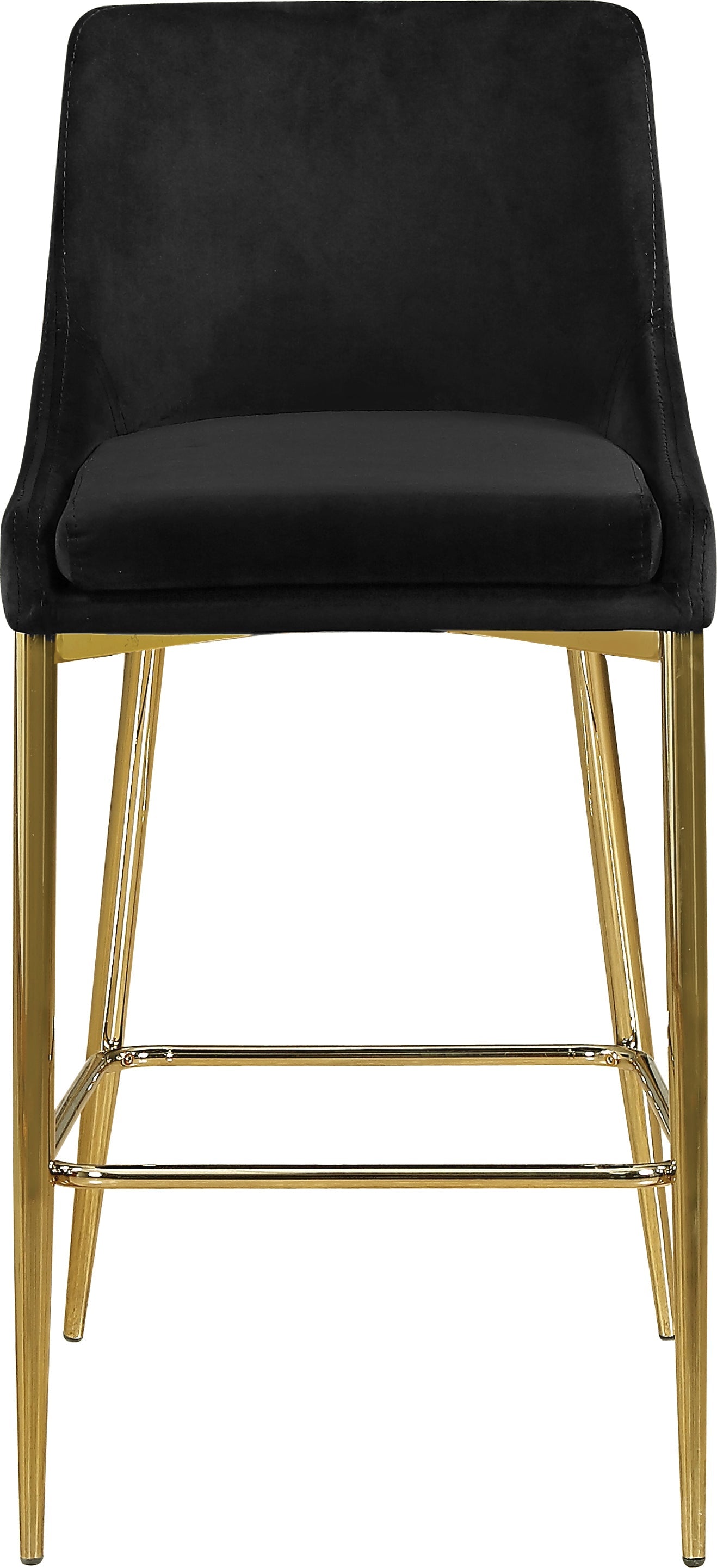 Karina Black Velvet Stool - Furniture Depot