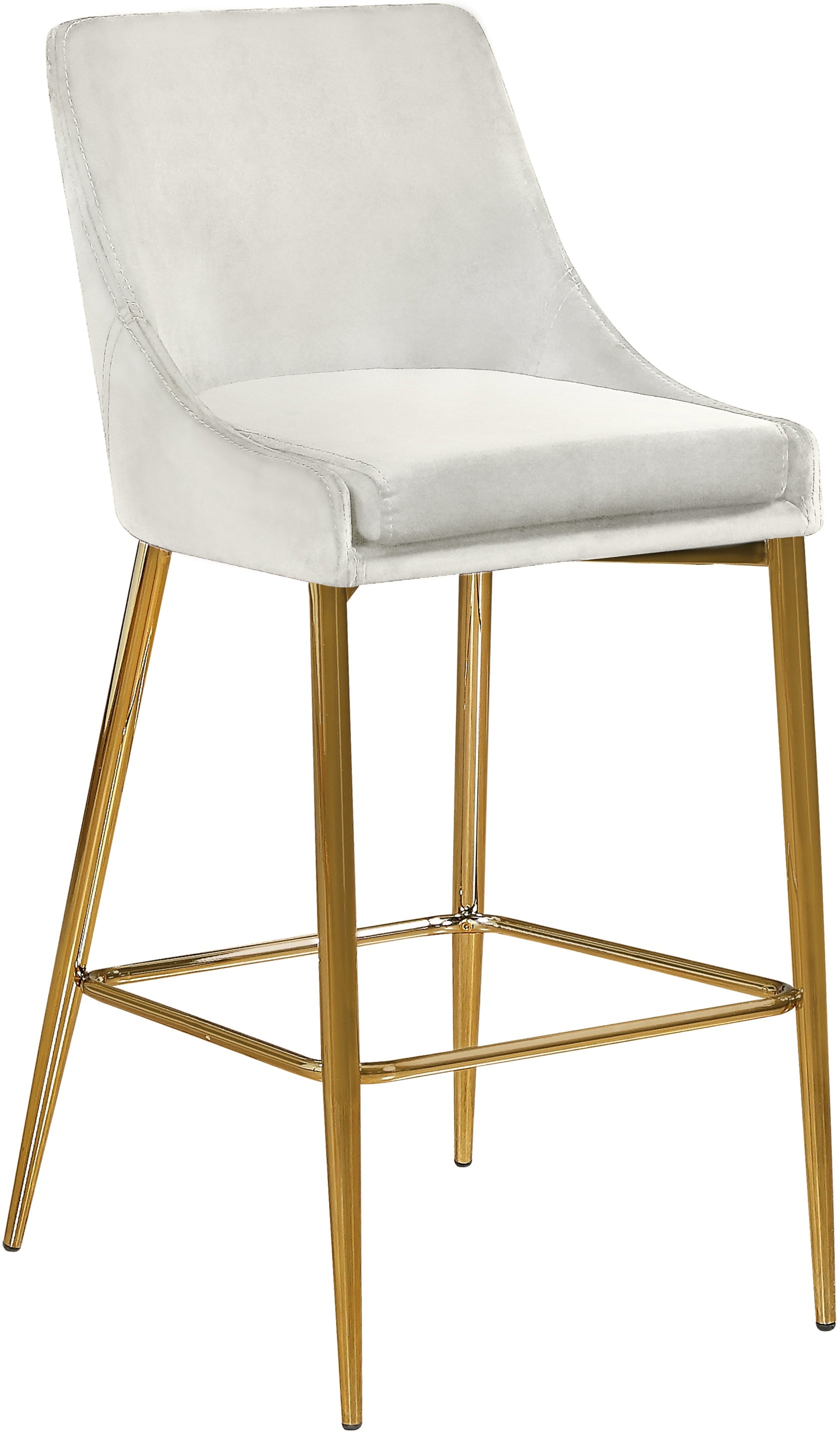 Karina Black Velvet Stool - Furniture Depot