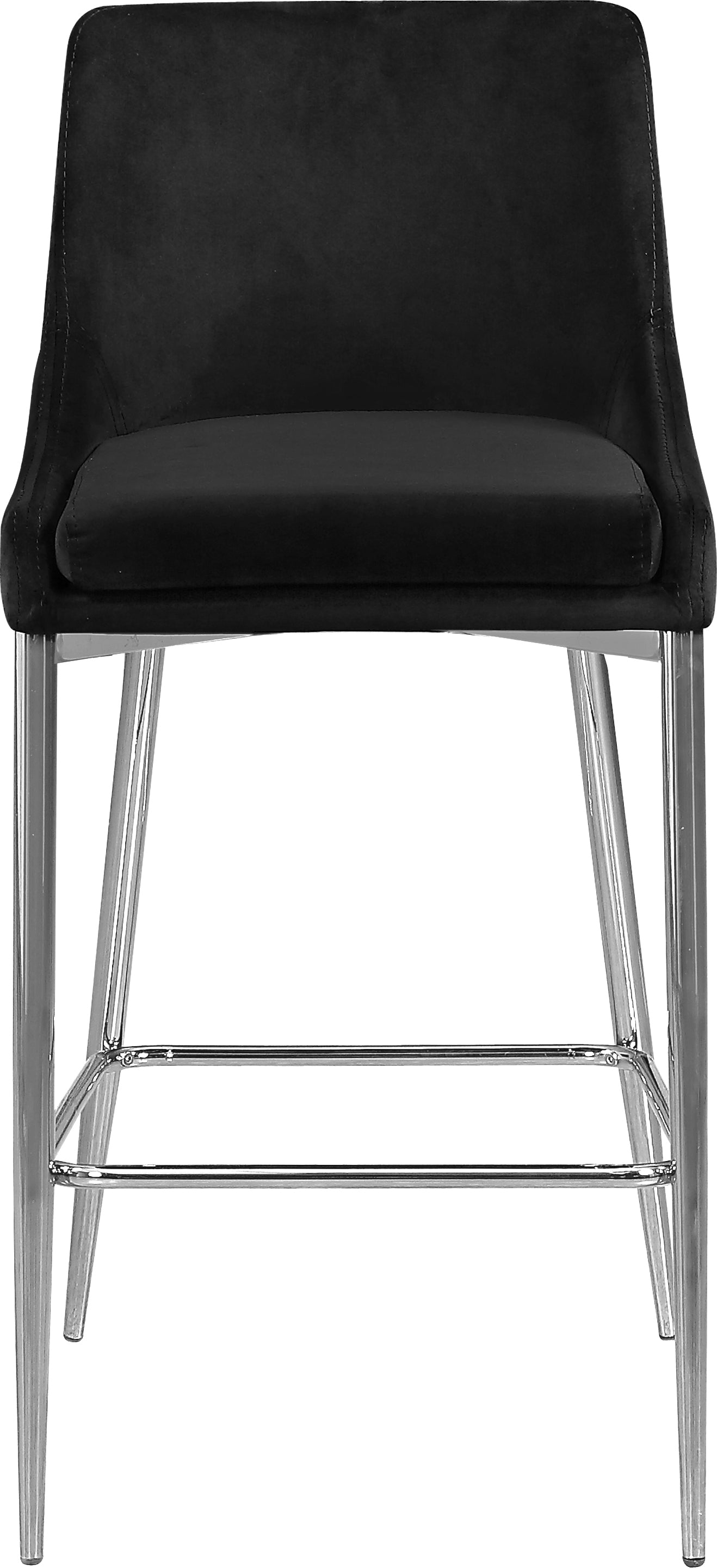Karina Black Velvet Stool - Furniture Depot