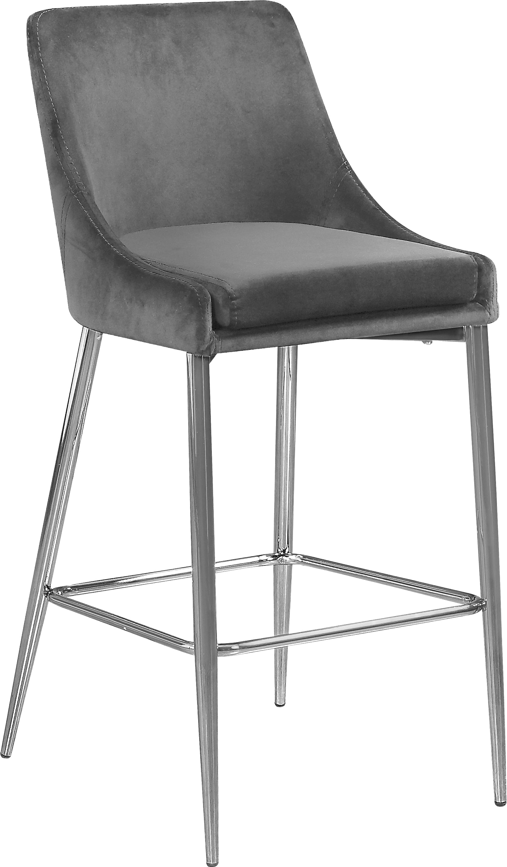 Karina Black Velvet Stool - Furniture Depot