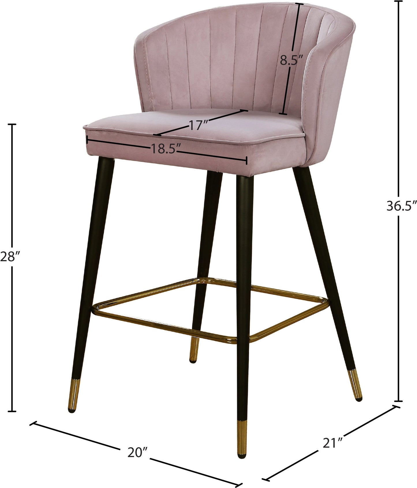 Cassie Velvet Stool - Furniture Depot
