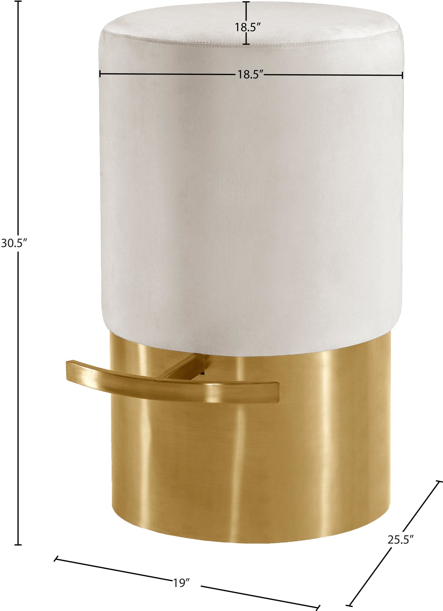 Liv Black Velvet Stool - Furniture Depot (7679017156856)