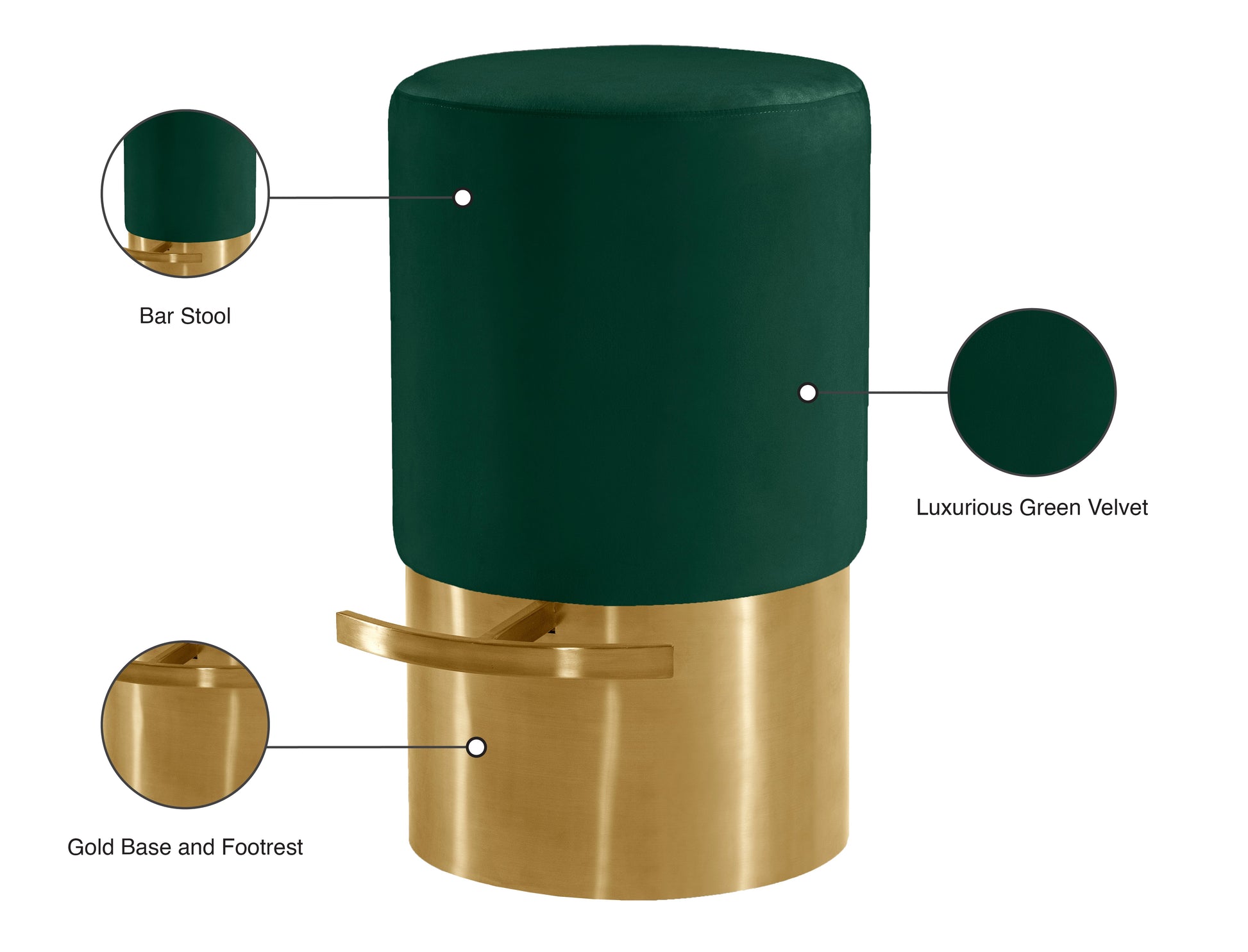 Liv Black Velvet Stool - Furniture Depot (7679017156856)