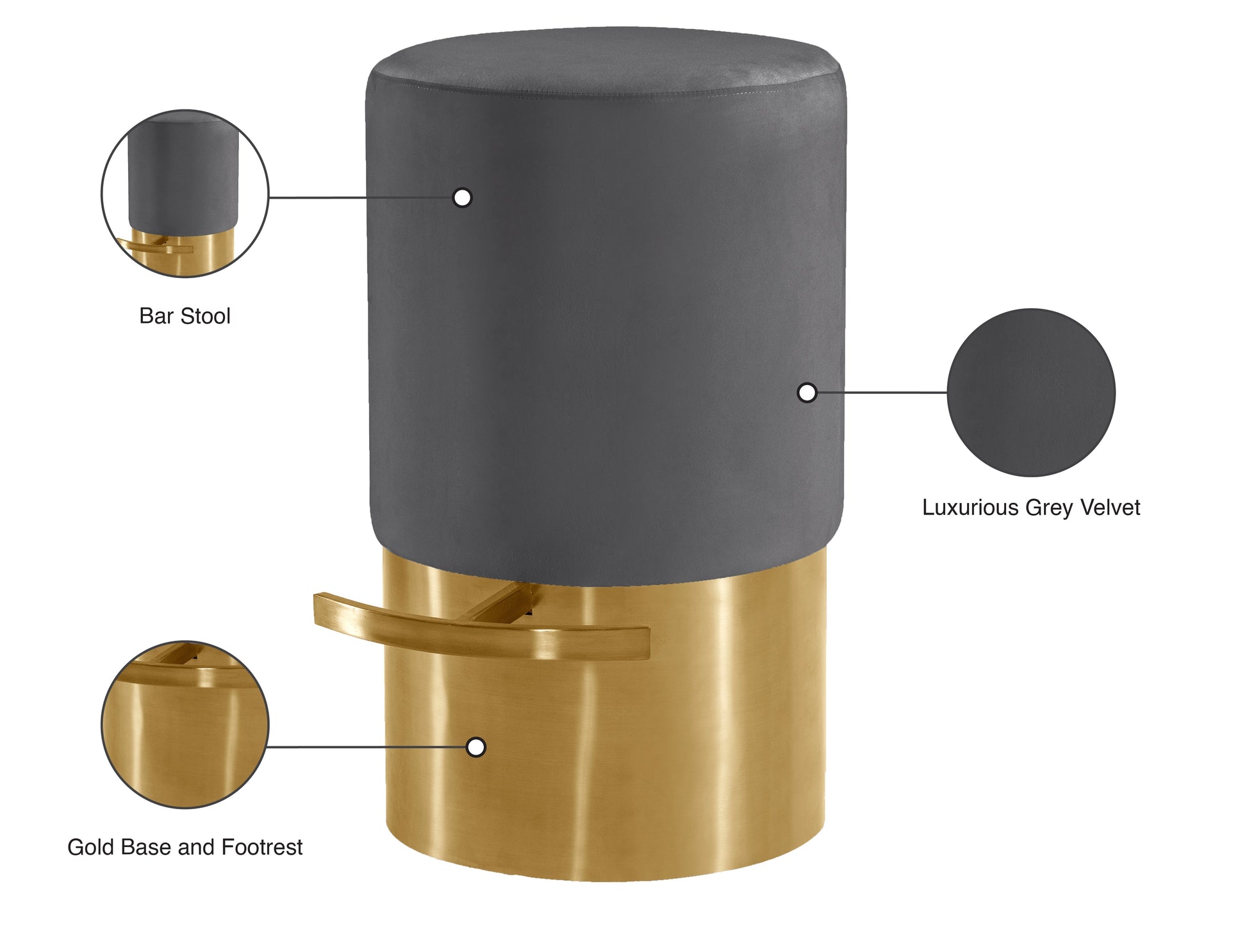 Liv Black Velvet Stool - Furniture Depot (7679017156856)