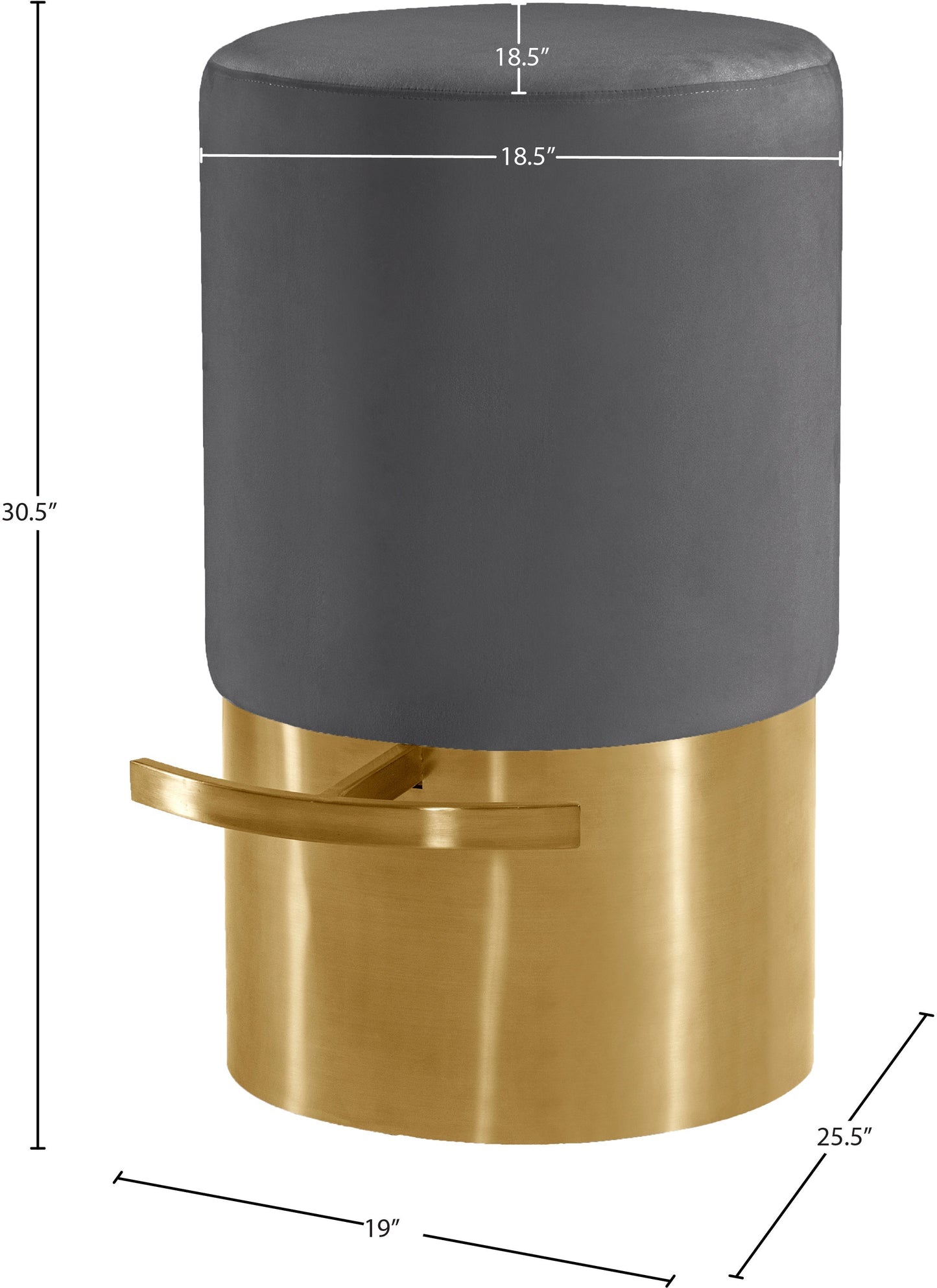 Liv Black Velvet Stool - Furniture Depot (7679017156856)