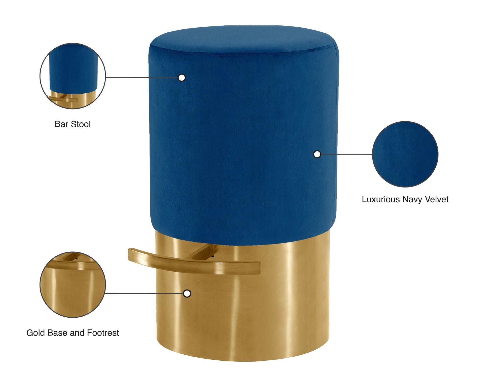 Liv Black Velvet Stool - Furniture Depot (7679017156856)