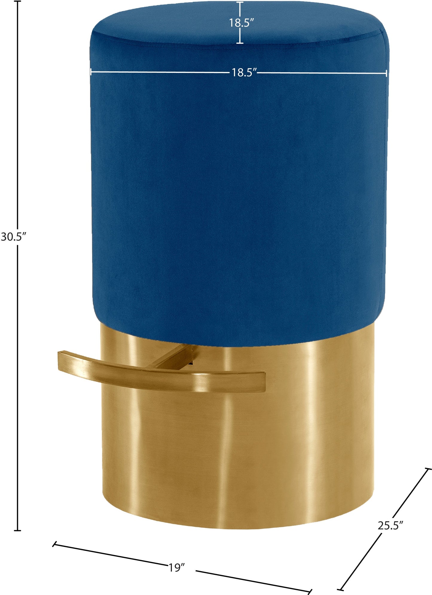 Liv Black Velvet Stool - Furniture Depot (7679017156856)