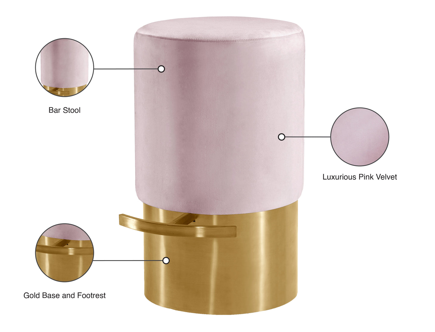 Liv Black Velvet Stool - Furniture Depot (7679017156856)