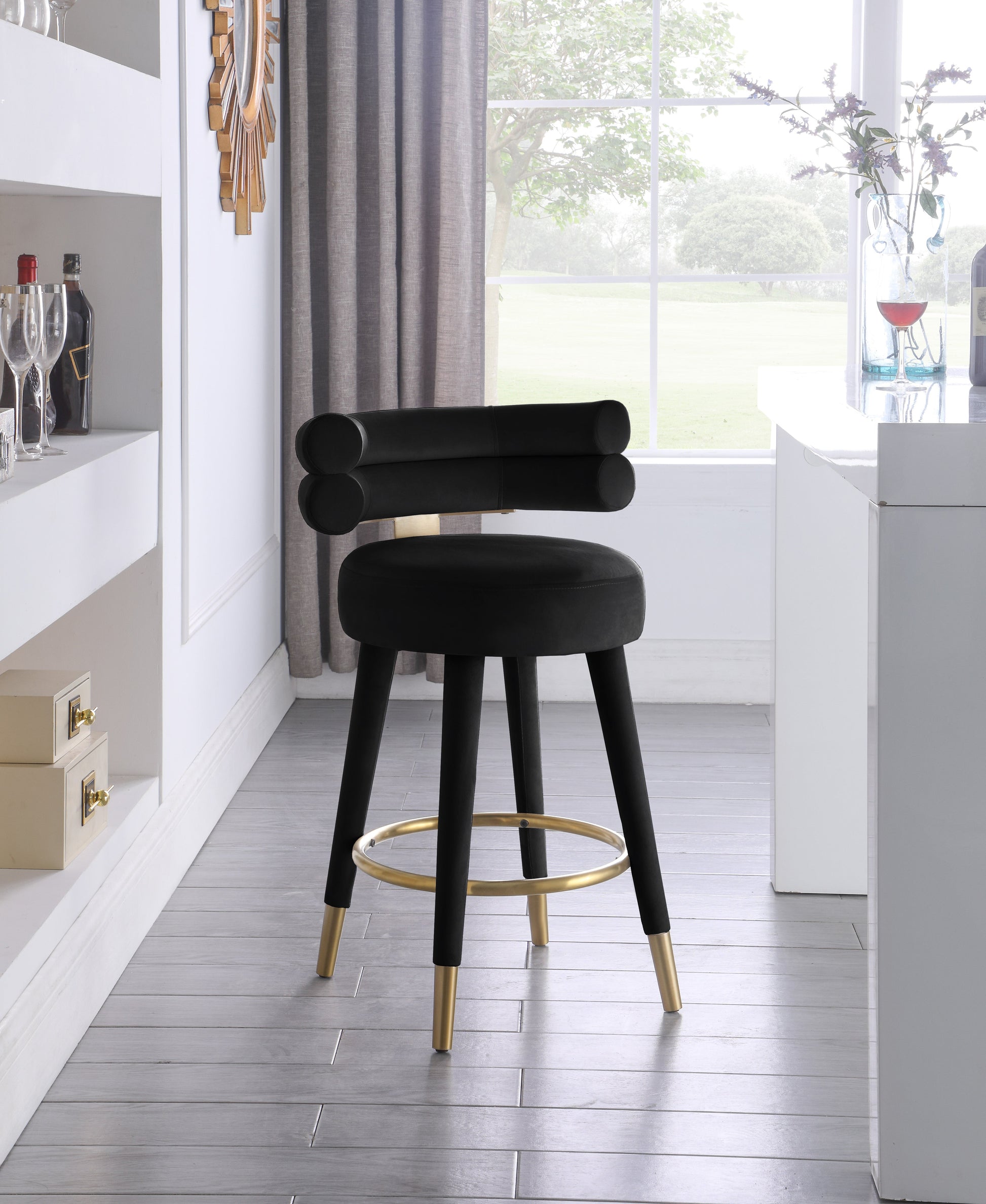 Fitzroy Velvet Counter Stool - Furniture Depot (7679017189624)
