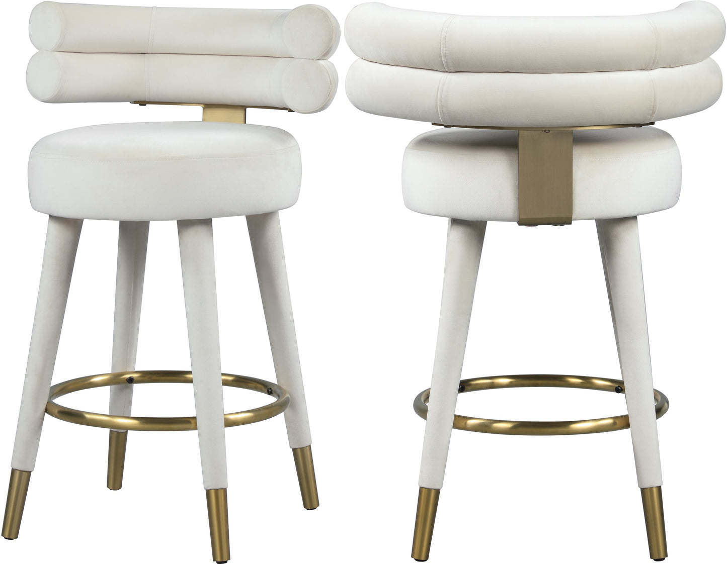 Fitzroy Velvet Counter Stool - Furniture Depot (7679017189624)
