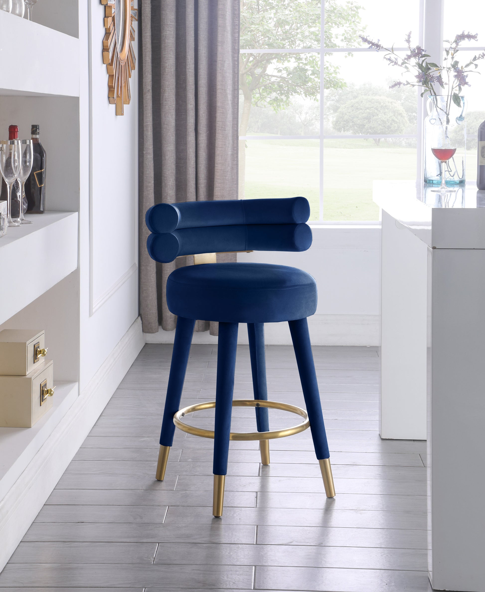 Fitzroy Velvet Counter Stool - Furniture Depot (7679017189624)