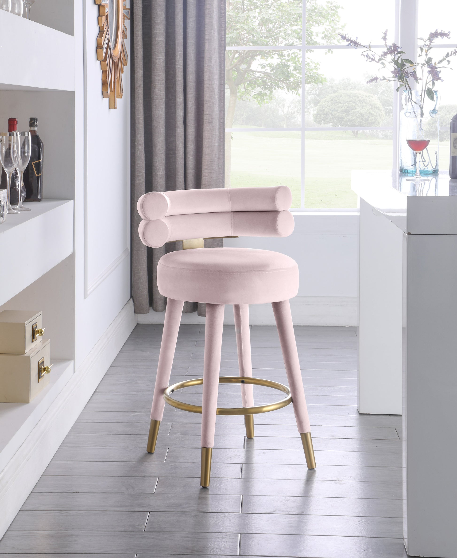 Fitzroy Velvet Counter Stool - Furniture Depot (7679017189624)