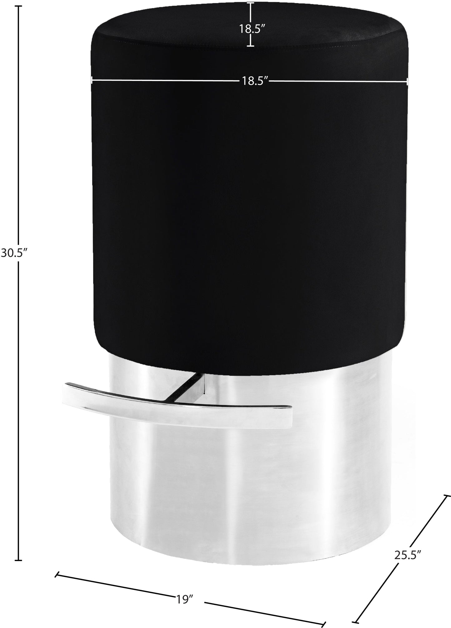 Liv Black Velvet Stool - Furniture Depot (7679017156856)