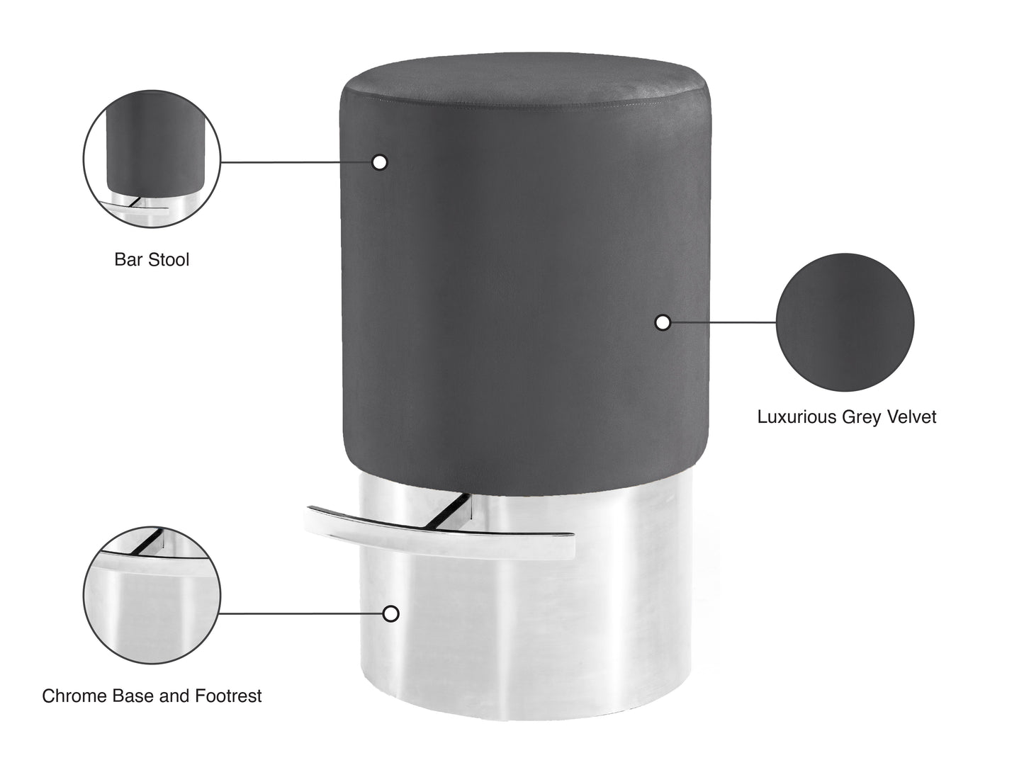 Liv Black Velvet Stool - Furniture Depot (7679017156856)